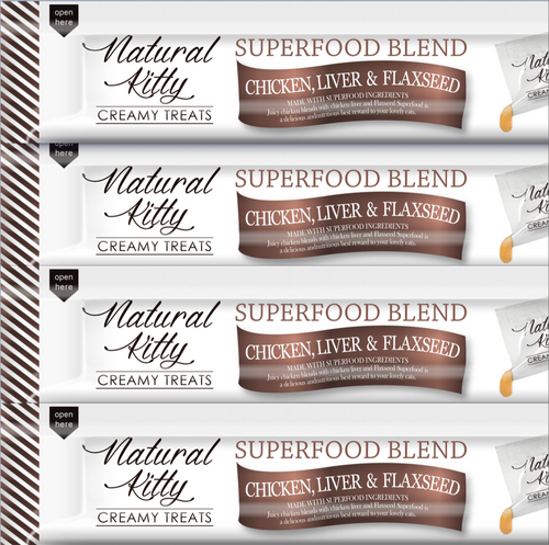 Dodatkowe korzyści superfood z kurczaka i wątróbki kurzej
z nasionami lnu