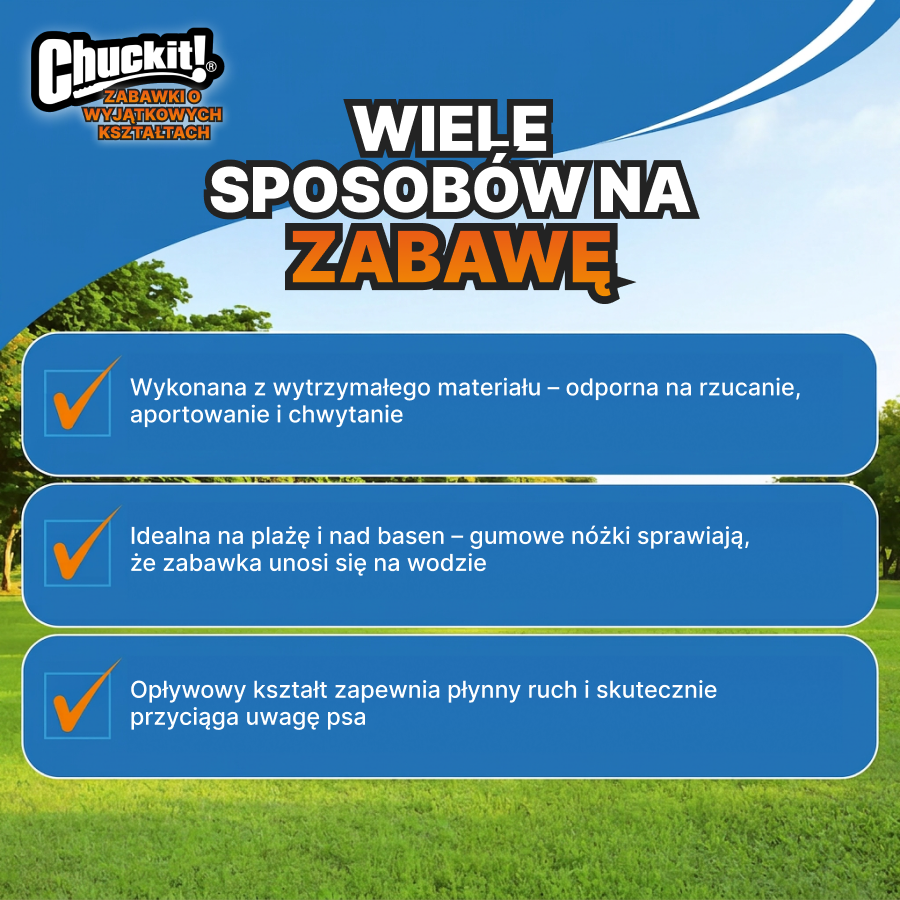 Chuckit! Latająca wiewiórka frisbee dla psa | Zabawa i trening | Rozmiar M