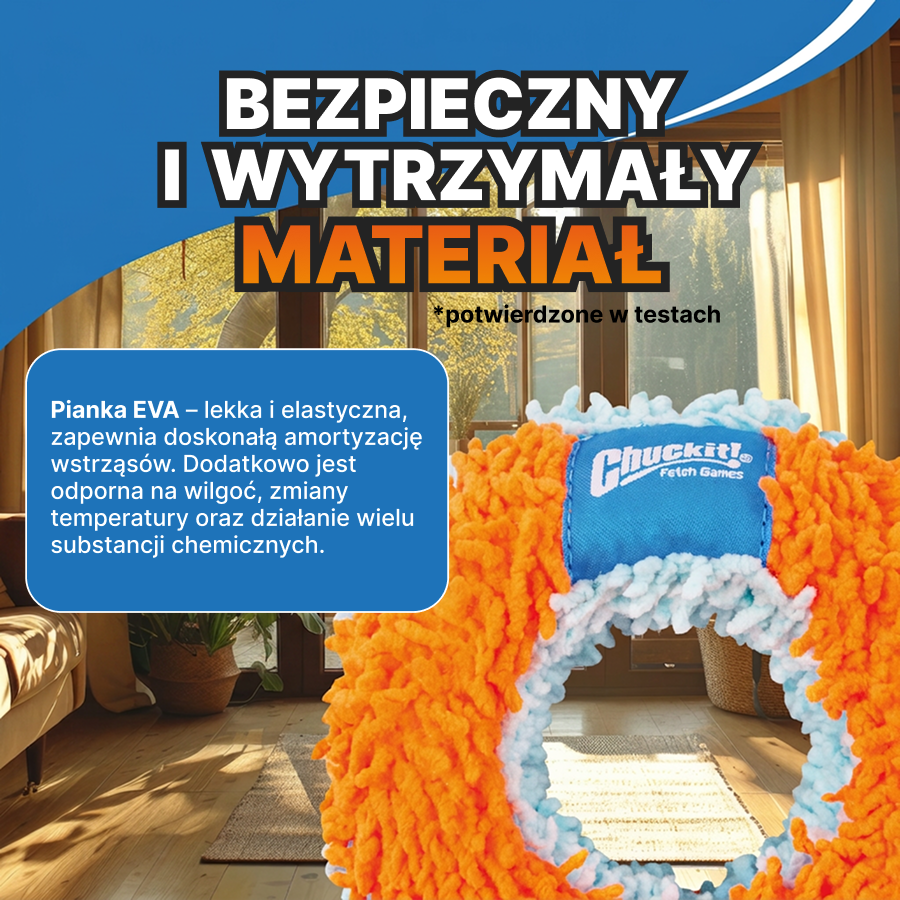 ChuckIt! Piłka-roller dla psa | Miękka zabawka | Trening i aktywna zabawa w domu | Pomarańczowa, One Size
