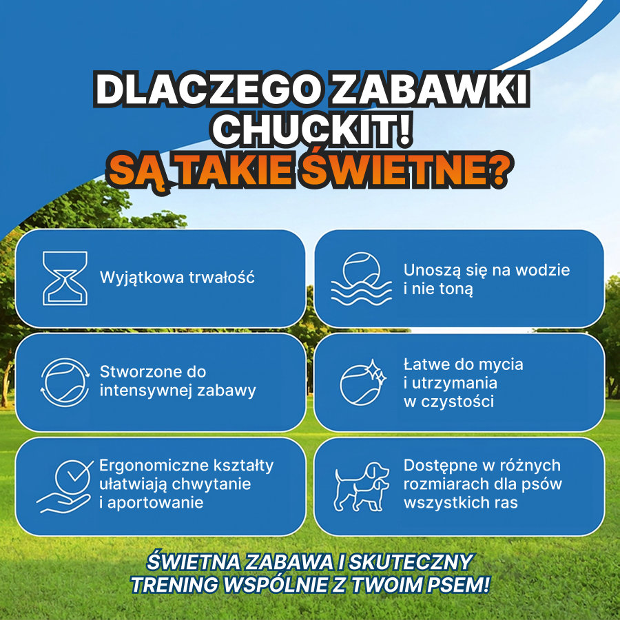 ChuckIt! Piłka-roller dla psa | Miękka zabawka | Trening i aktywna zabawa w domu | Pomarańczowa, One Size
