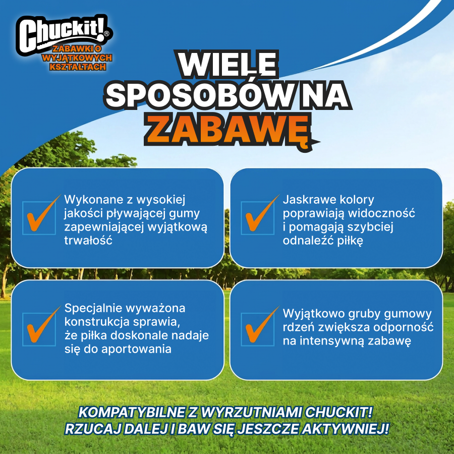 Chuckit! Zestaw - 2 piłki tenisowe dla psa | Trening i zabawa | Pomarańczowe, rozmiar M