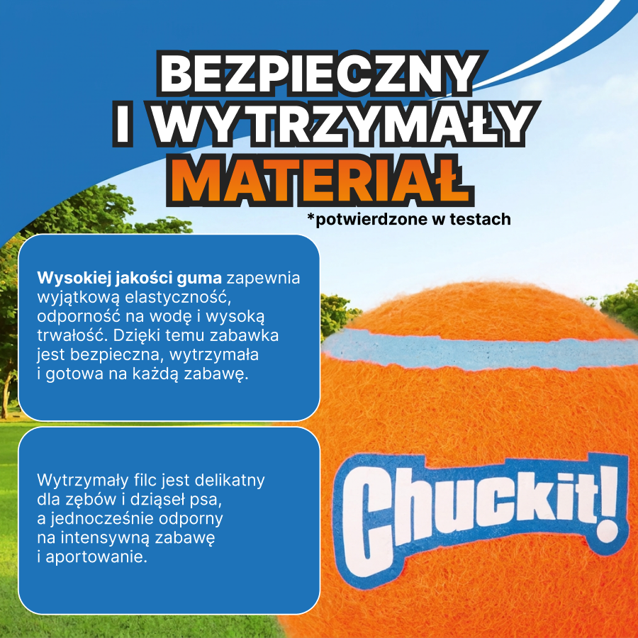 Chuckit! Zestaw - 2 piłki tenisowe dla psa | Trening i zabawa | Pomarańczowe, rozmiar M