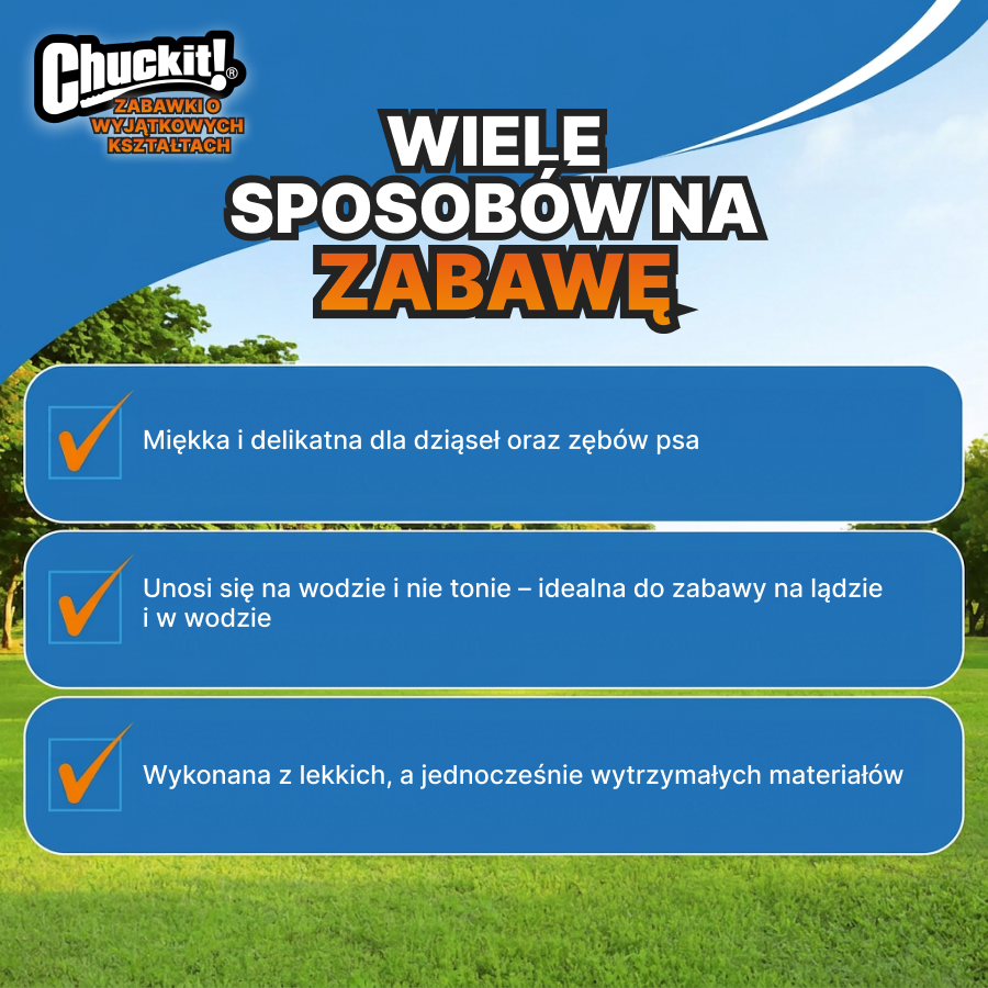Chuckit! Zipflight | Latający dysk dla psa | Zabawka do treningu i zabawy | Pomarańczowy, rozmiar M