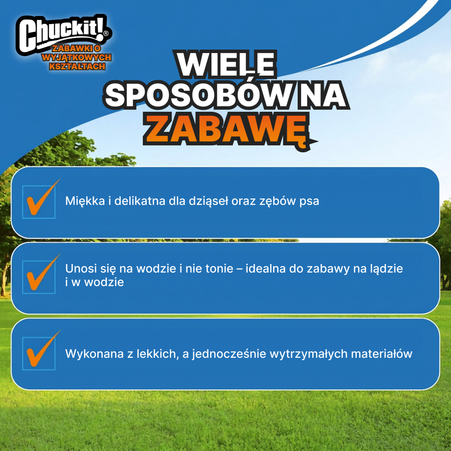 Chuckit! Zipflight | Latający dysk dla psa | Zabawka do treningu i zabawy | Pomarańczowy, rozmiar M
