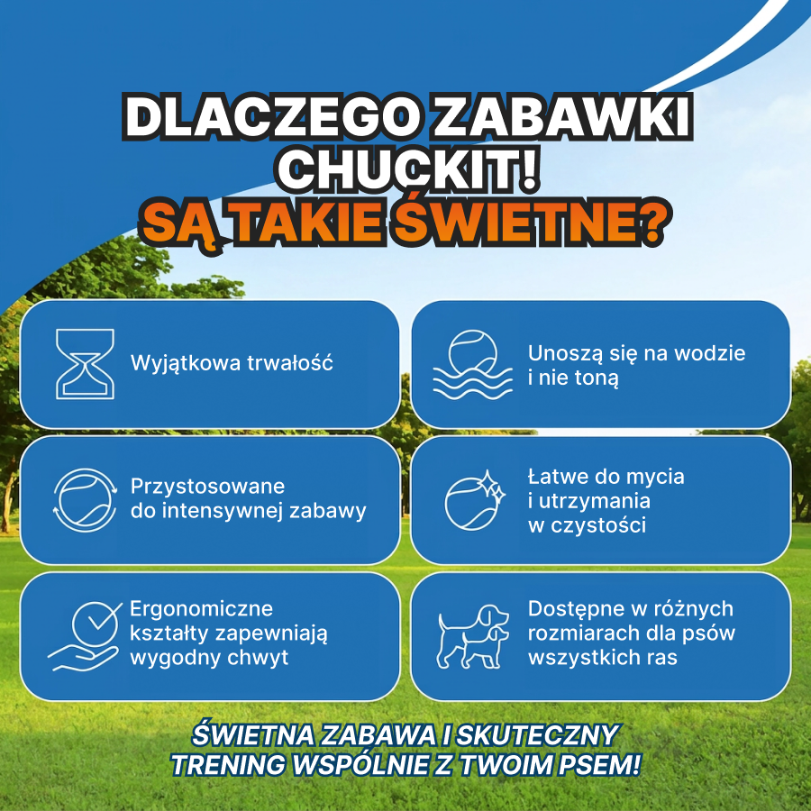 Chuckit! Wyrzutnia do piłek | Zabawka dla psa | Trening i zabawa | Rozmiar 14S
