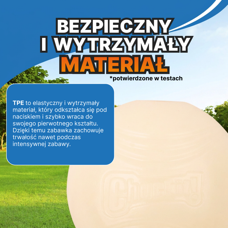 Chuckit! Zabawka – piłka dla psa | świeci w ciemności | Trening i zabawa | rozmiar M