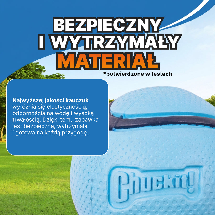 Chuckit! Zabawka – piłka dla psa | o zapachu bekonu | Niebieska, rozmiar M