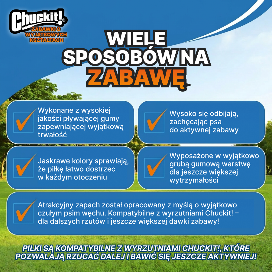 Chuckit! Zabawka – piłka dla psa | o zapachu masła orzechowego | Zielona, rozmiar M