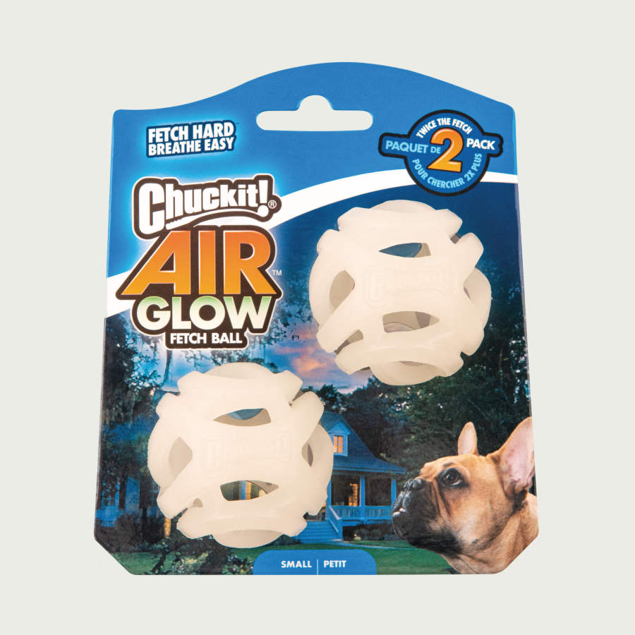 ChuckIt! Zestaw 2 piłek Air Glow dla psa | Sport i zabawa | Świecą w ciemności, rozmiar S