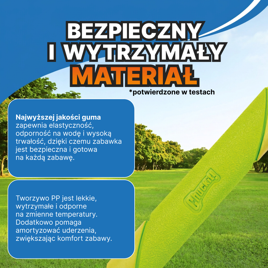 ChuckIt! Pałka dla psa | Sport i zabawa | Świeci w ciemności | Zielono-biała, One Size