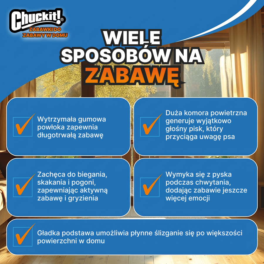 Chuckit! Zabawka półkulista Slider dla psa | z dźwiękiem | Niebieska