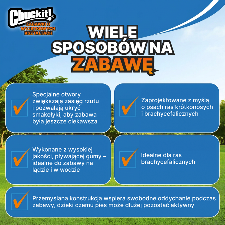 ChuckIt! Składana mini wyrzutnia do piłek | Zabawka dla psa | Trening i zabawa | Rozmiar 18M