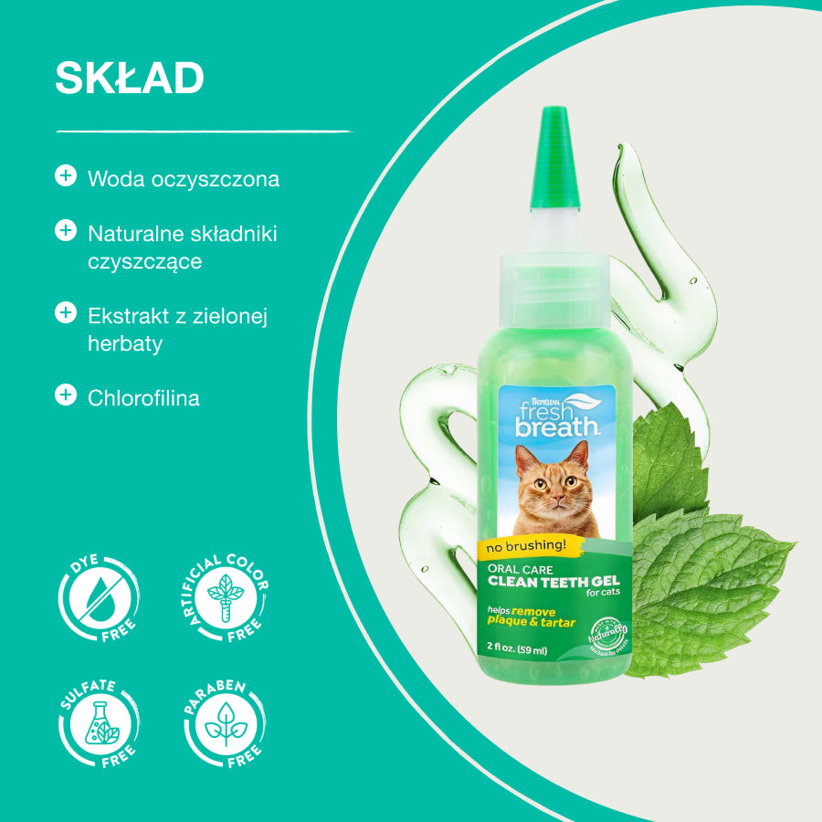 TropiClean Żel do Zębów Cleen Teeth | dla Kota | 59ml