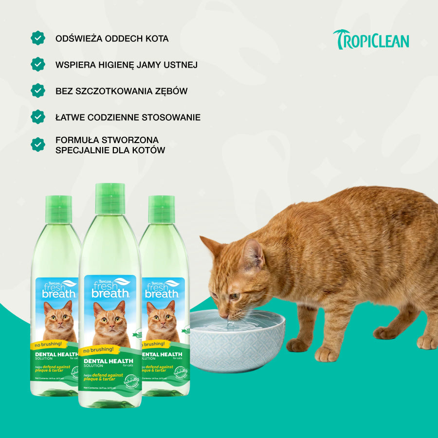 TropiClean Dodatek do Wody Original | dla Kota | 473ml