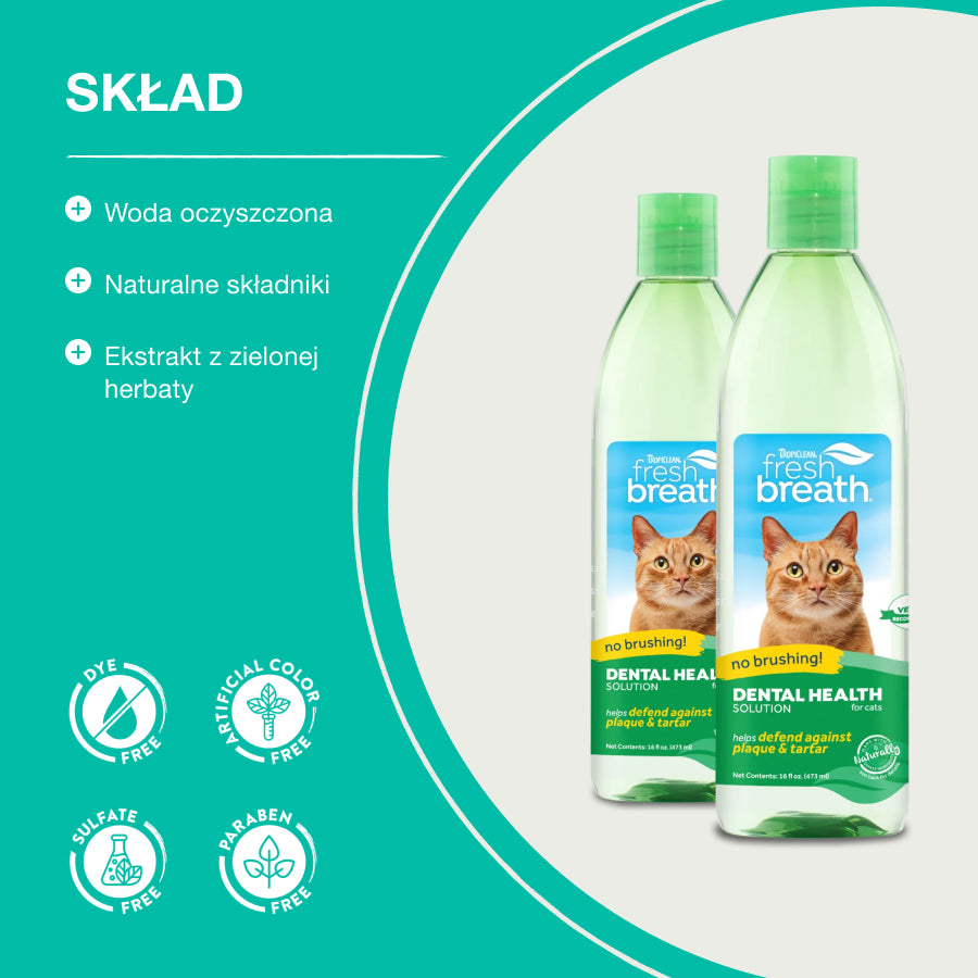 TropiClean Dodatek do Wody Original | dla Kota | 473ml