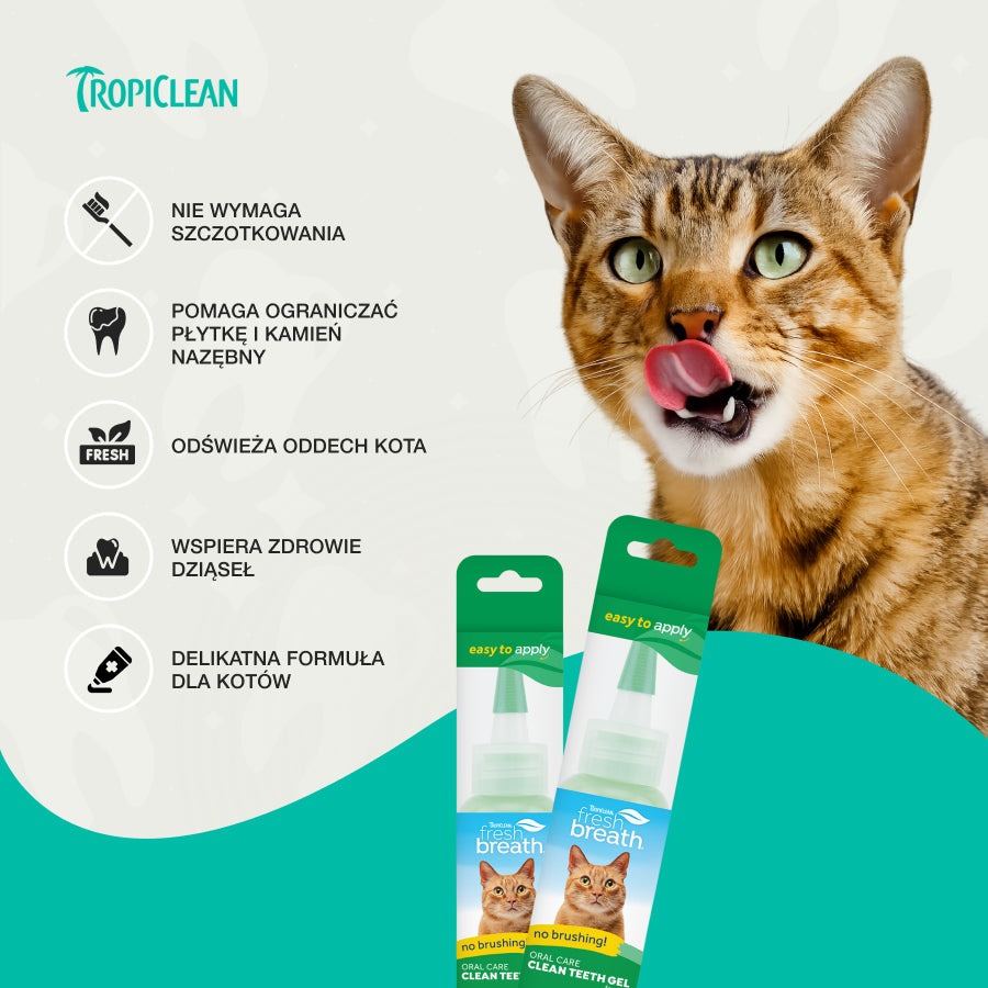 TropiClean Żel do Zębów Cleen Teeth | dla Kota | 59ml