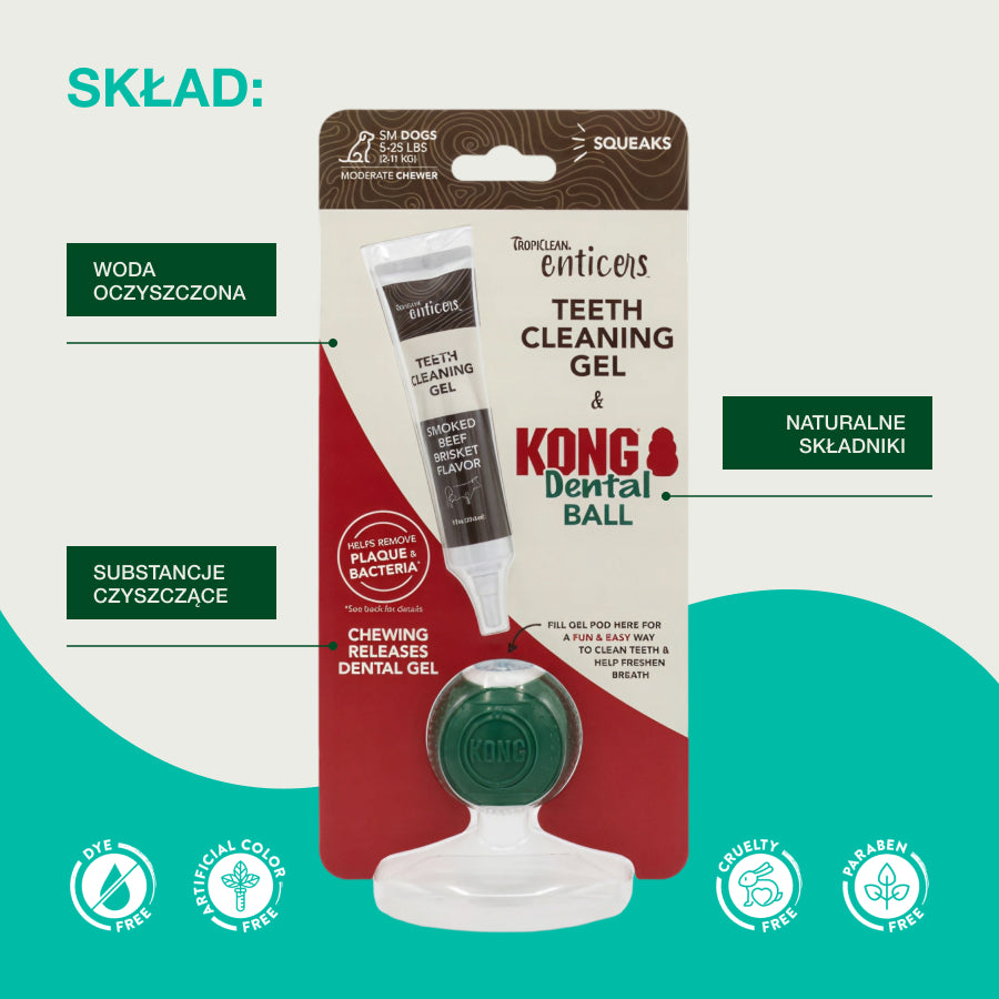 TropiClean Kong Piłka Enticers | dla Psa | Small 2-11kg