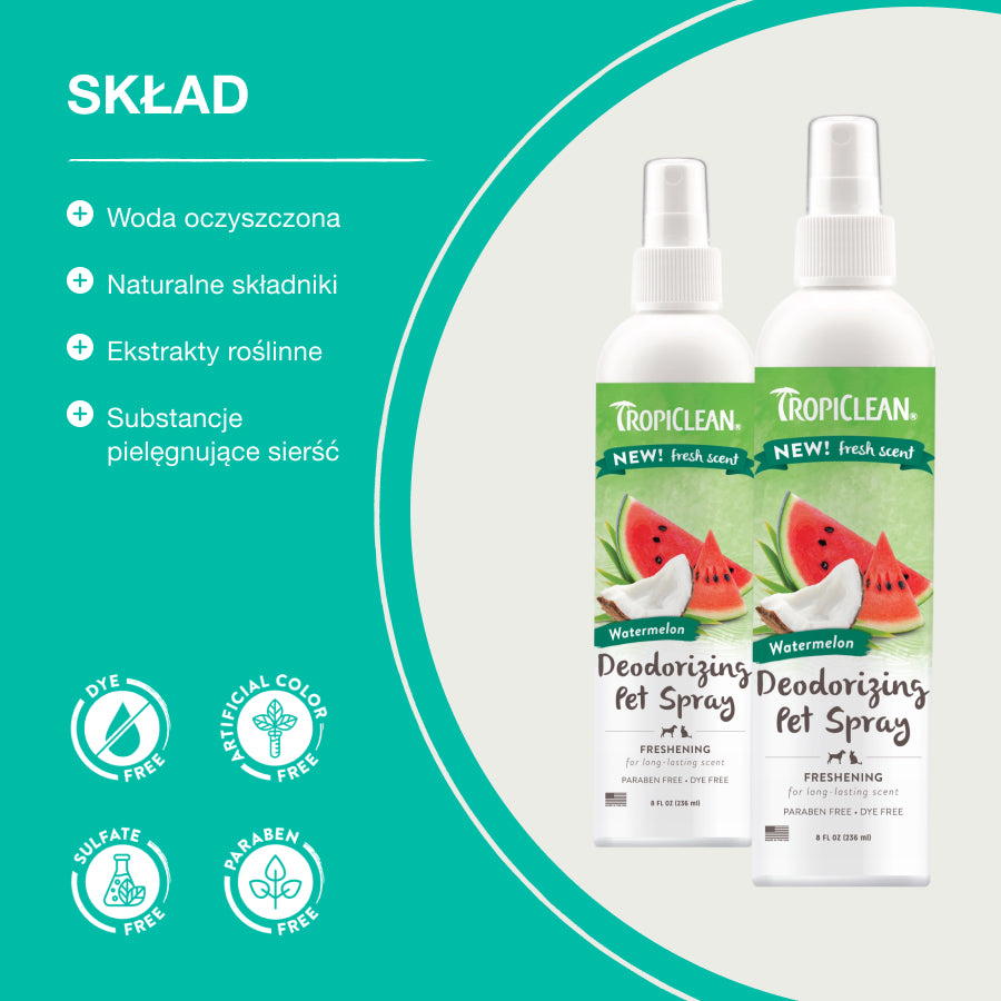 TropiClean Neutralizator Pet Spray Watermelon | 236ml