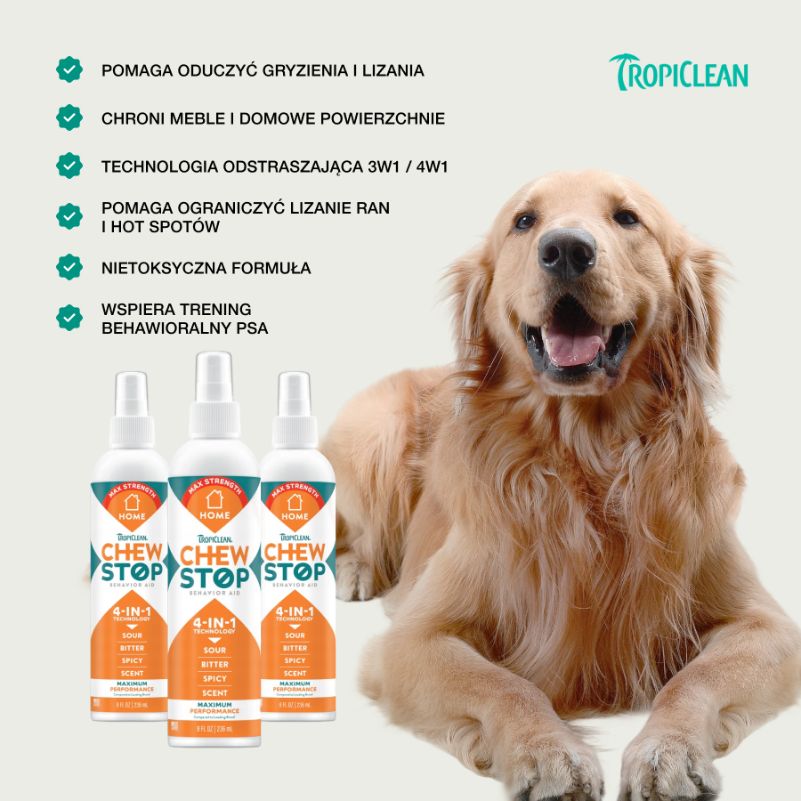 TropiClean Spray Chew Stop | dla Psa | 236ml