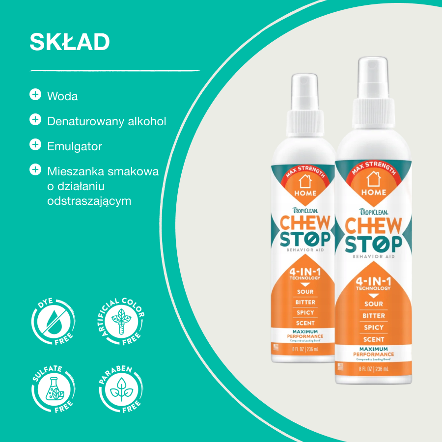 TropiClean Spray Chew Stop | dla Psa | 236ml