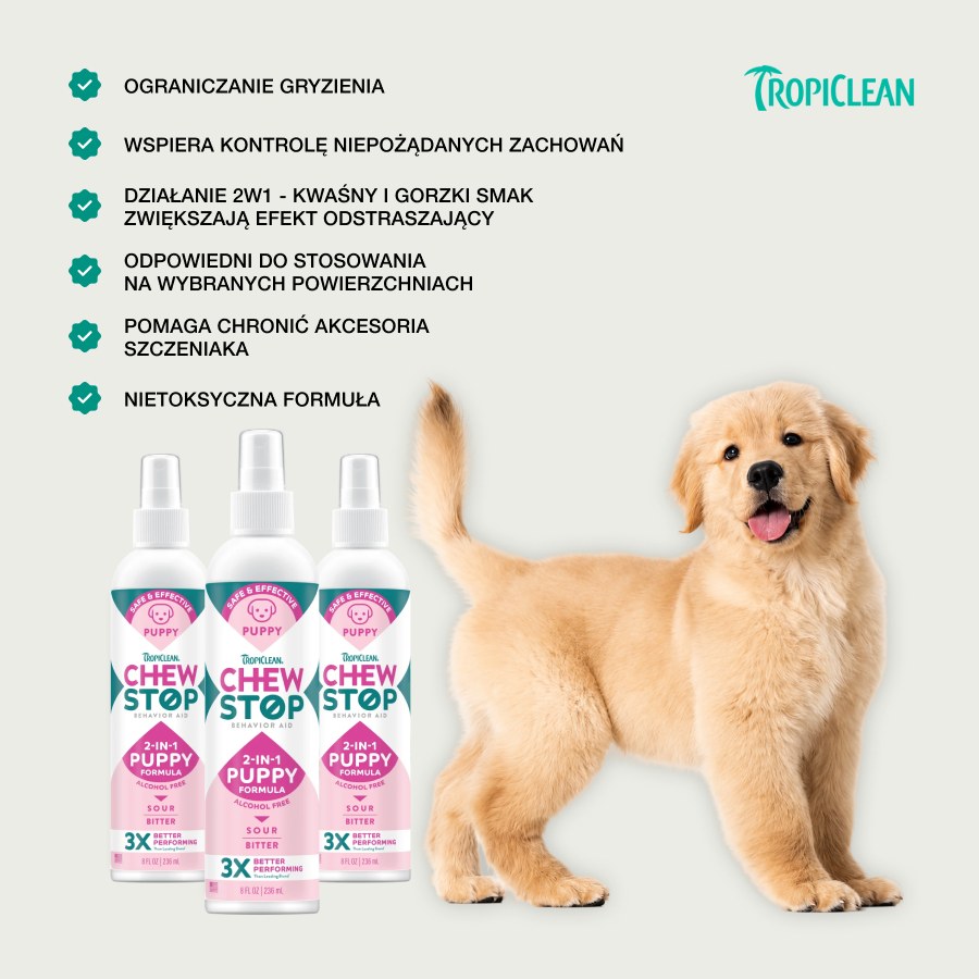 TropiClean Spray Chew Stop | dla Szczeniąt | 236ml
