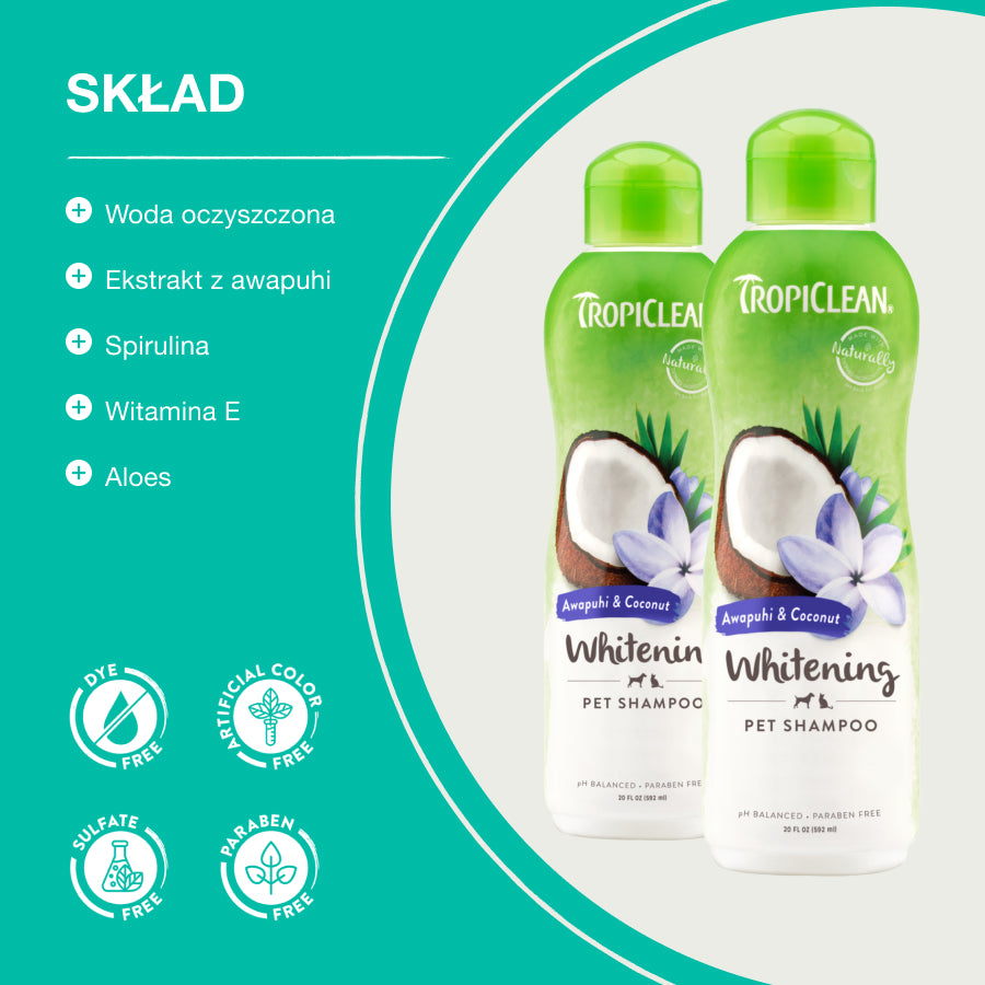 TropiClean Szampon Awapuhi Coconut | Kot i Pies | 355ml