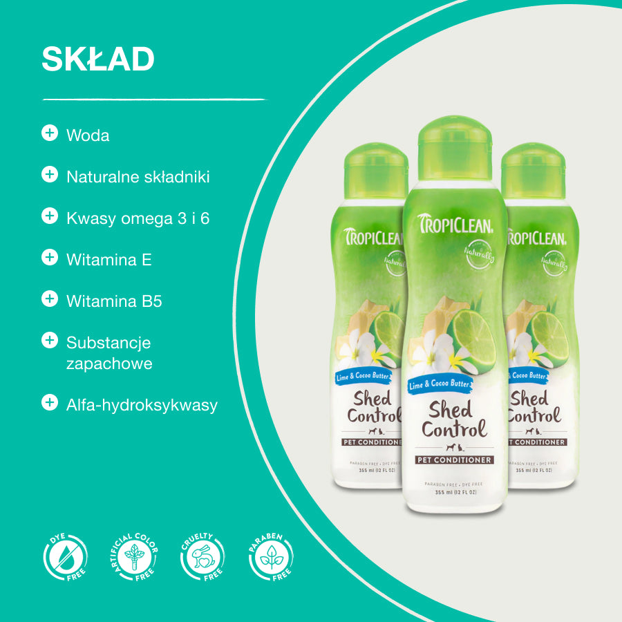 TropiClean Odzywka Lime Cocoa | dla Kota i Psa | 355ml