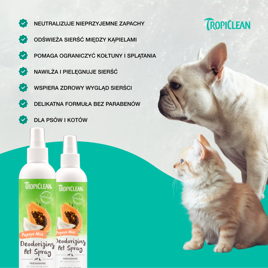 TropiClean Neutralizator Pet Spray Papaya | 236ml