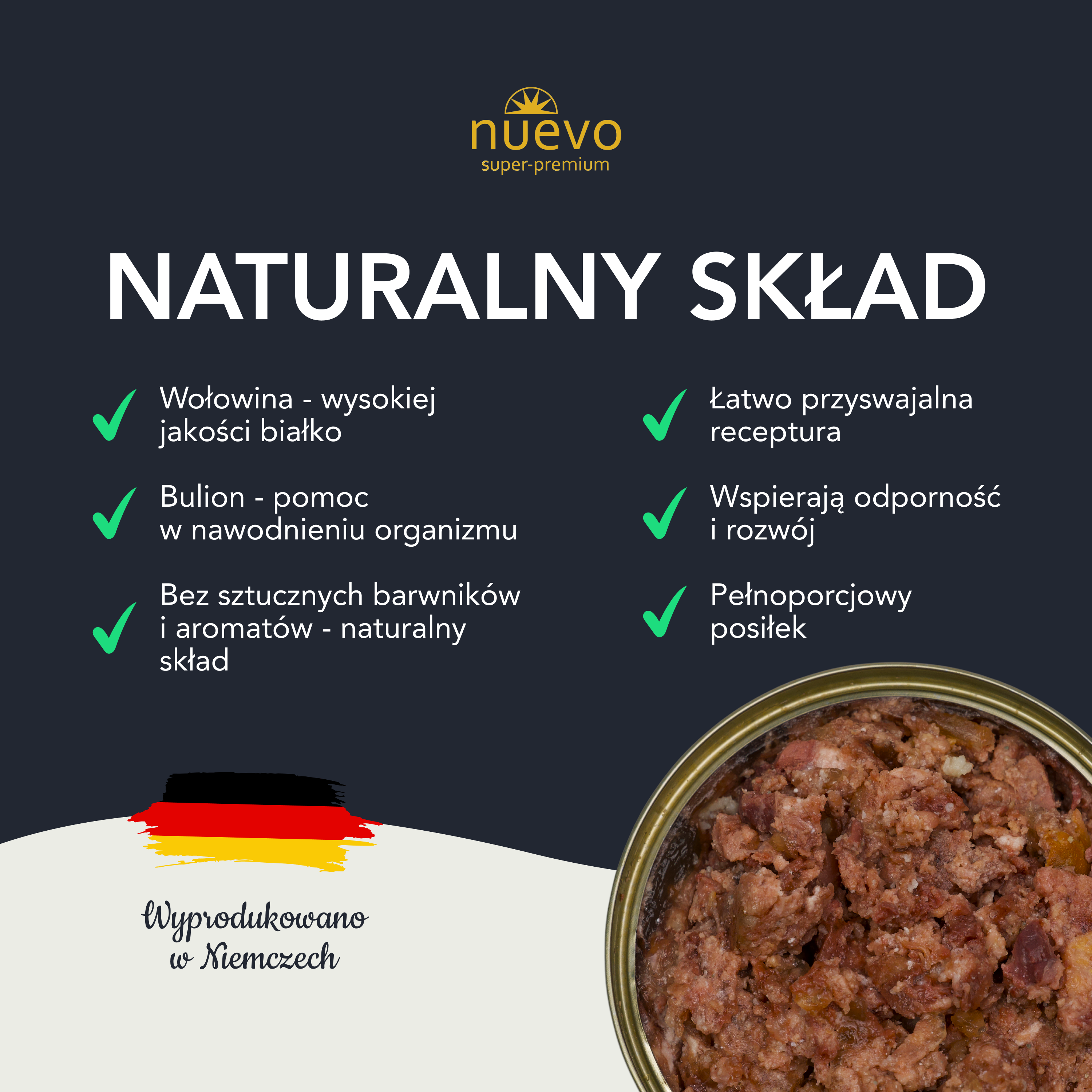 nuevo Pies puszka Wołowina | Dorosły | 400g