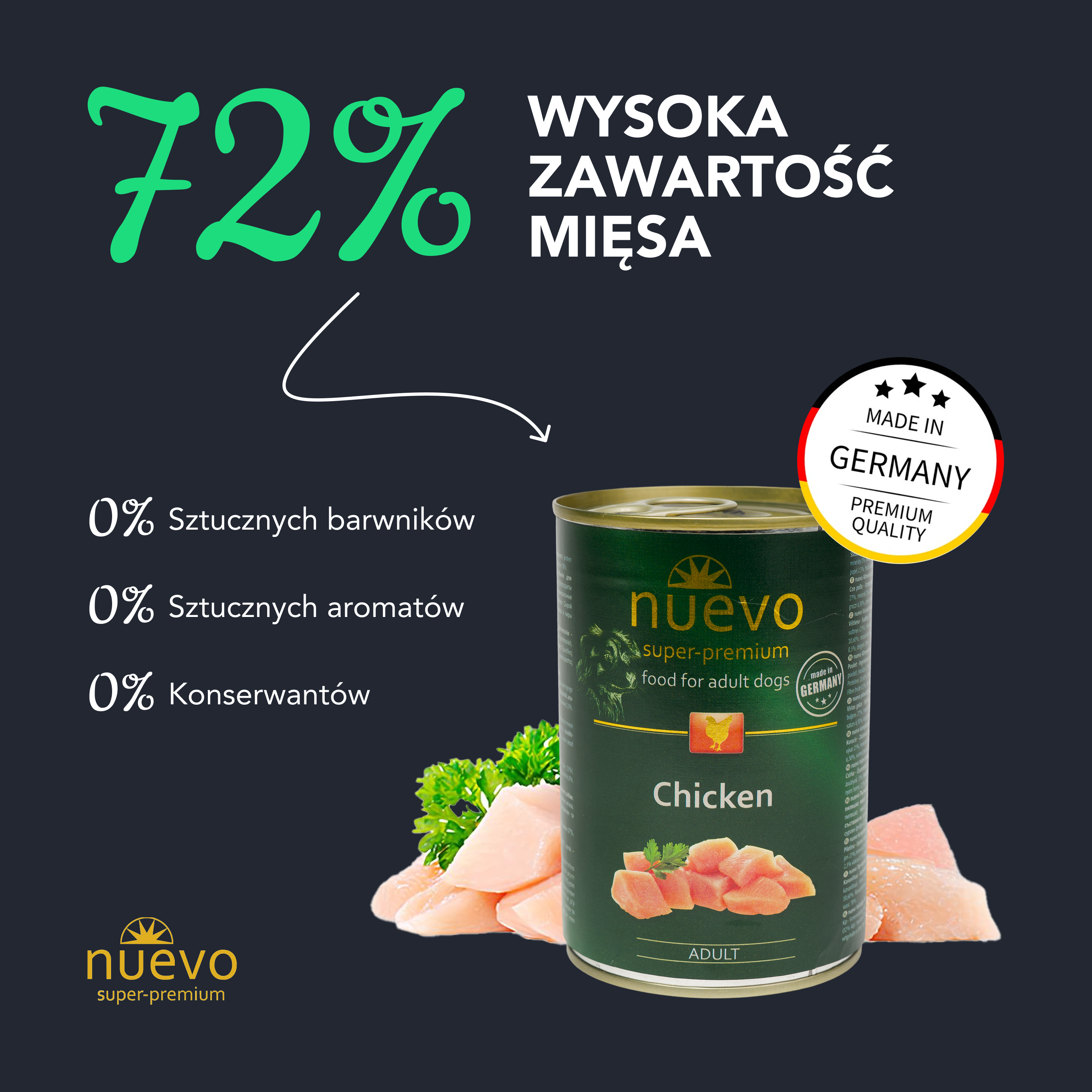 nuevo Pies puszka Kurczak | Dorosły | 400g