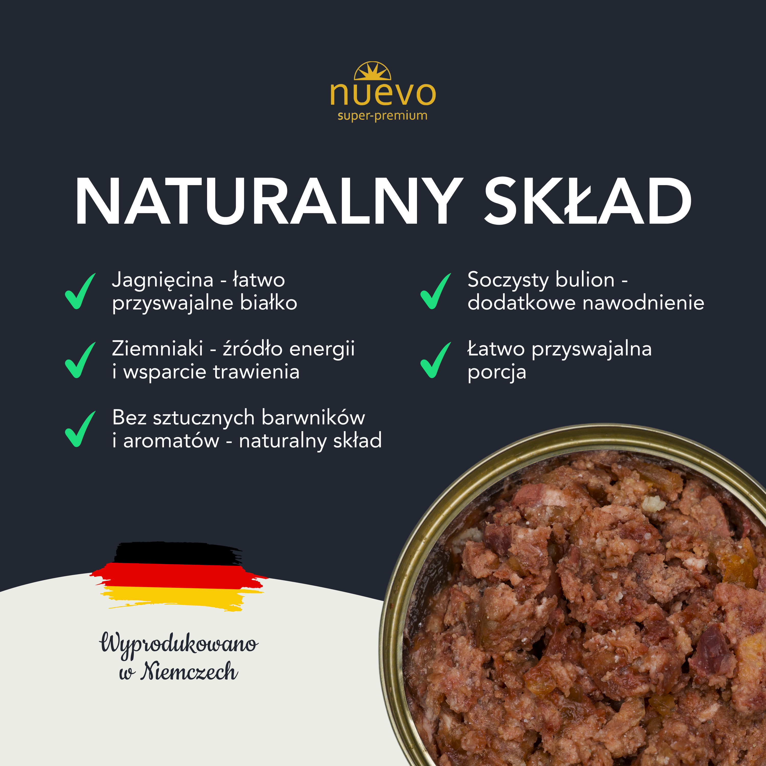 nuevo Pies puszka Jagnięcina Ziemniaki | Dorosły | 800g