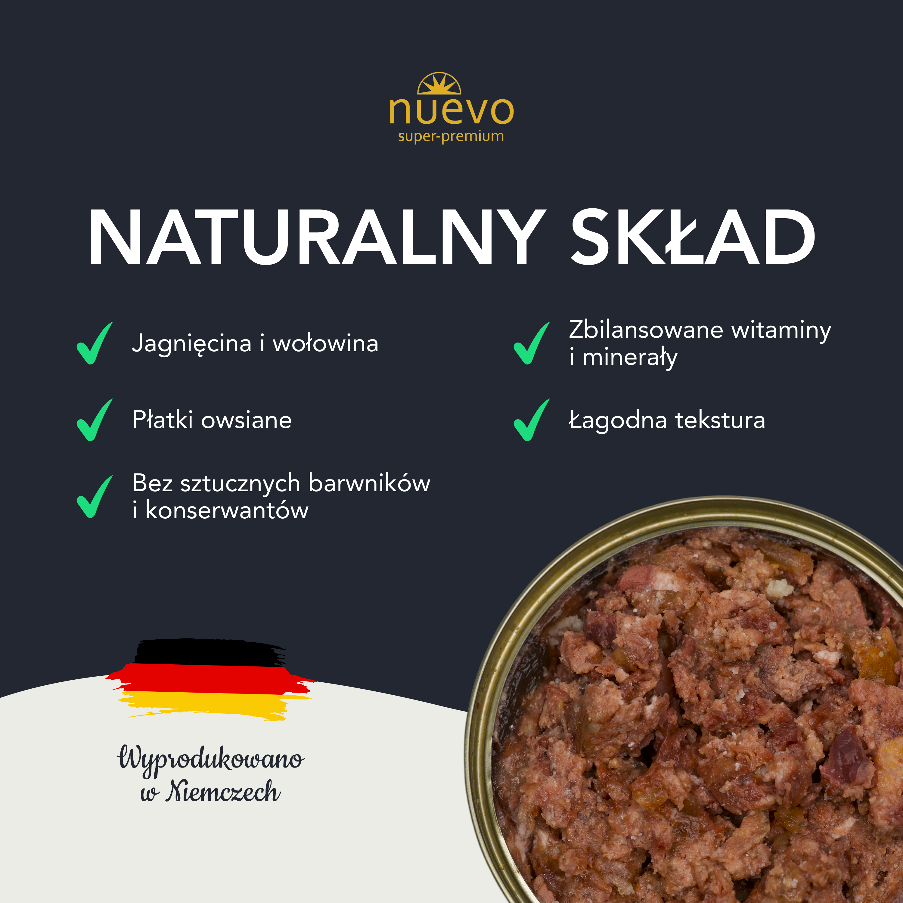 nuevo Pies puszka Jagnięcina Wołowina | Senior | 800g