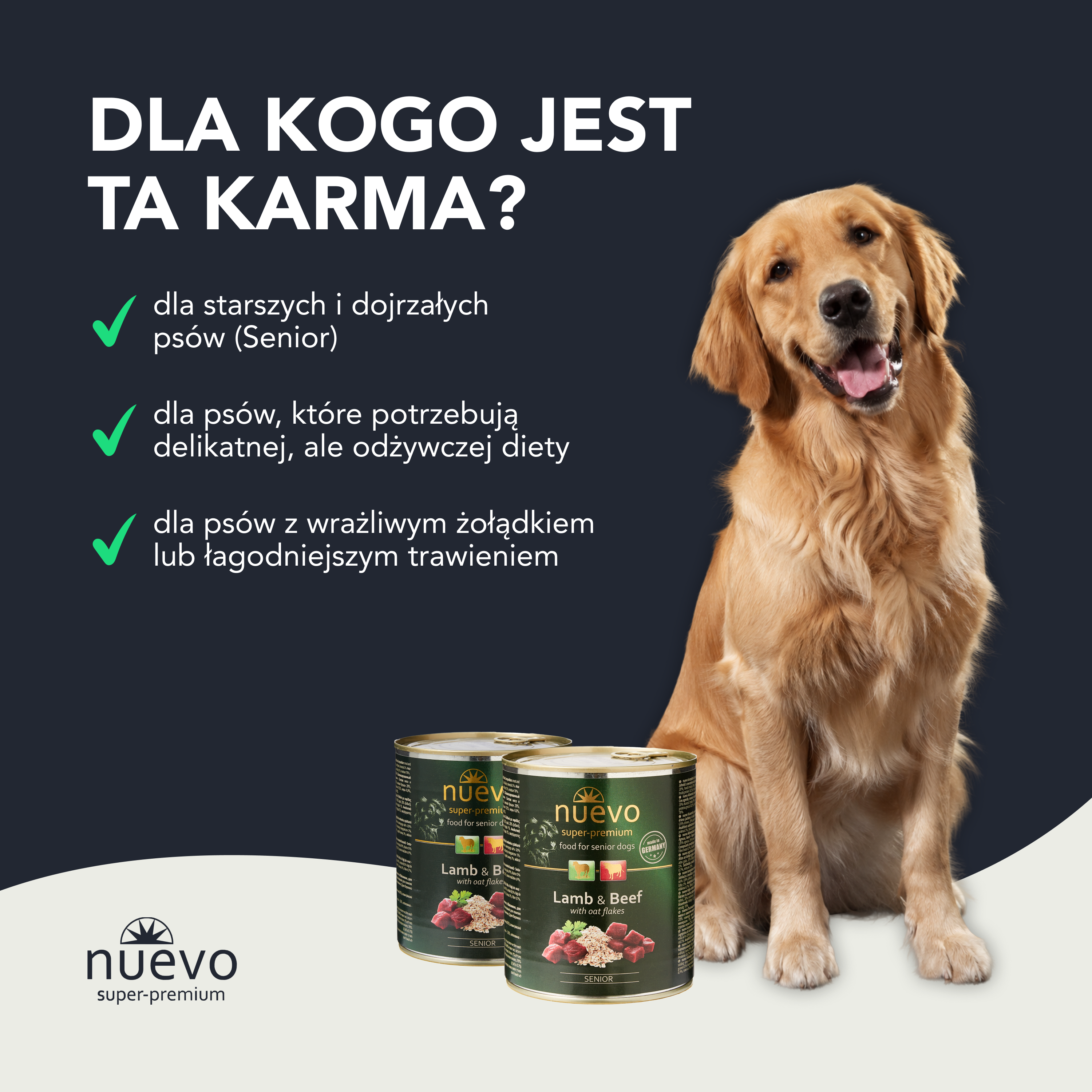 nuevo Pies puszka Jagnięcina Wołowina | Senior | 800g