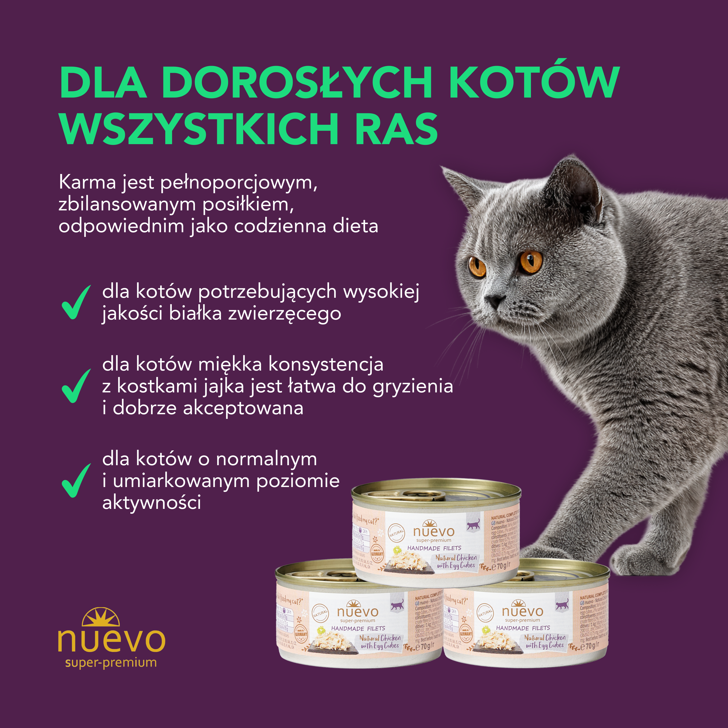 nuevo Kot handmade Kurczak Jaja | 70g