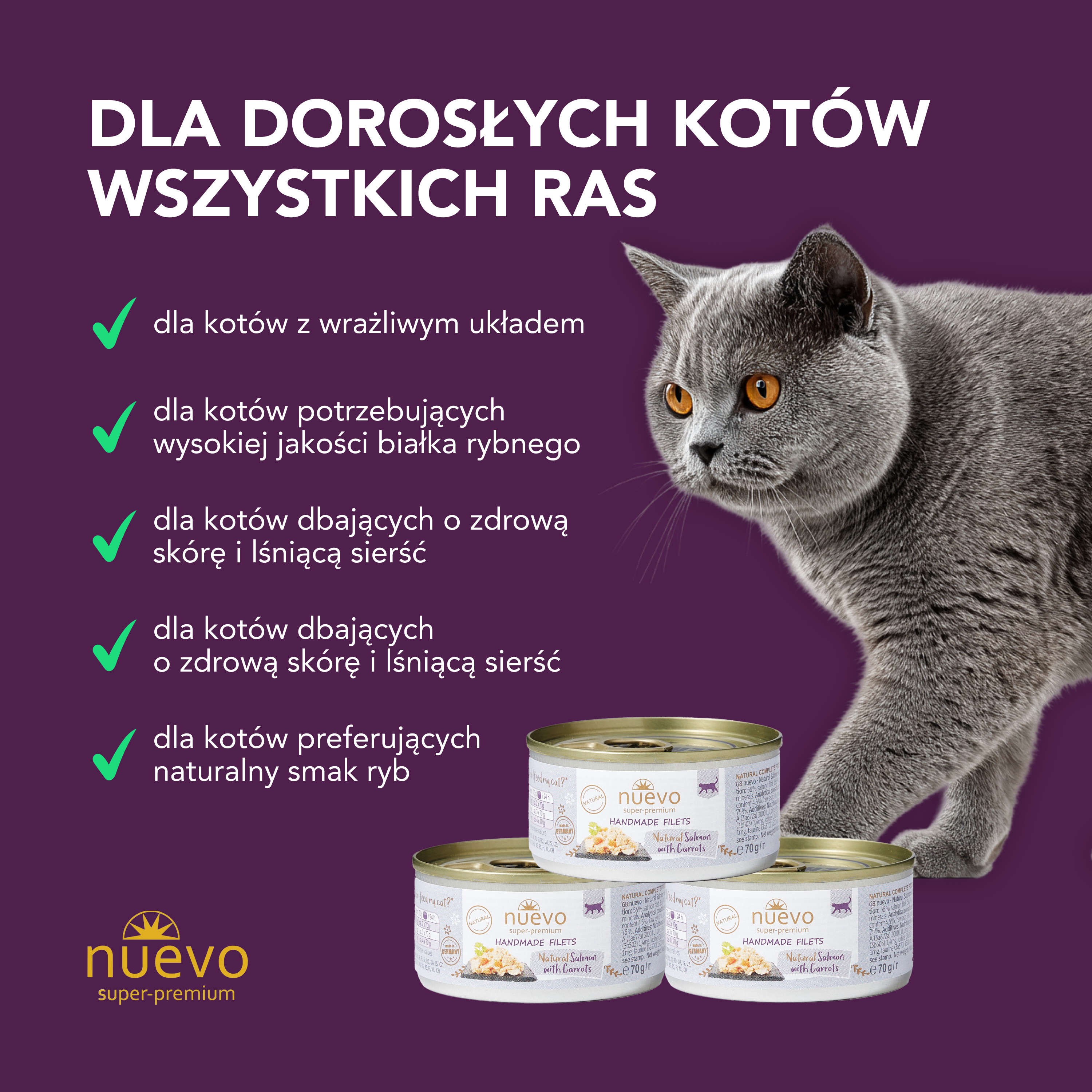 nuevo Kot handmade Łosoś Marchewka | 70g