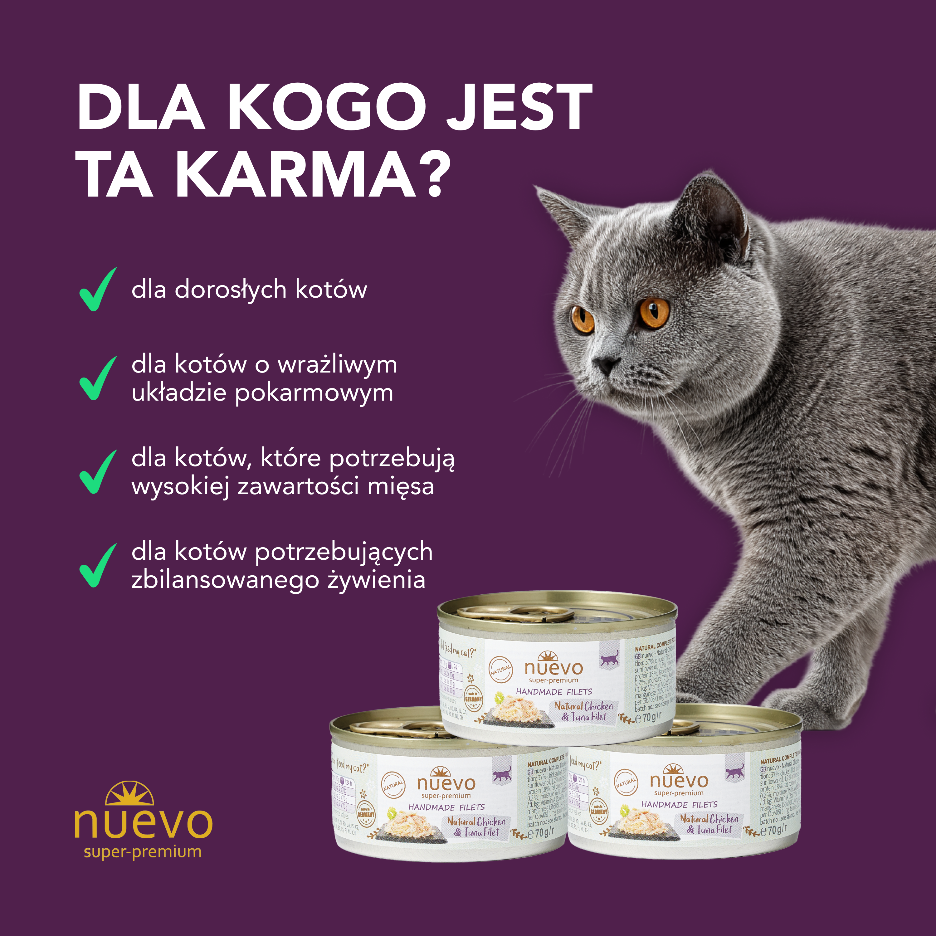 nuevo Kot handmade Kurczak Tuńczyk | 70g