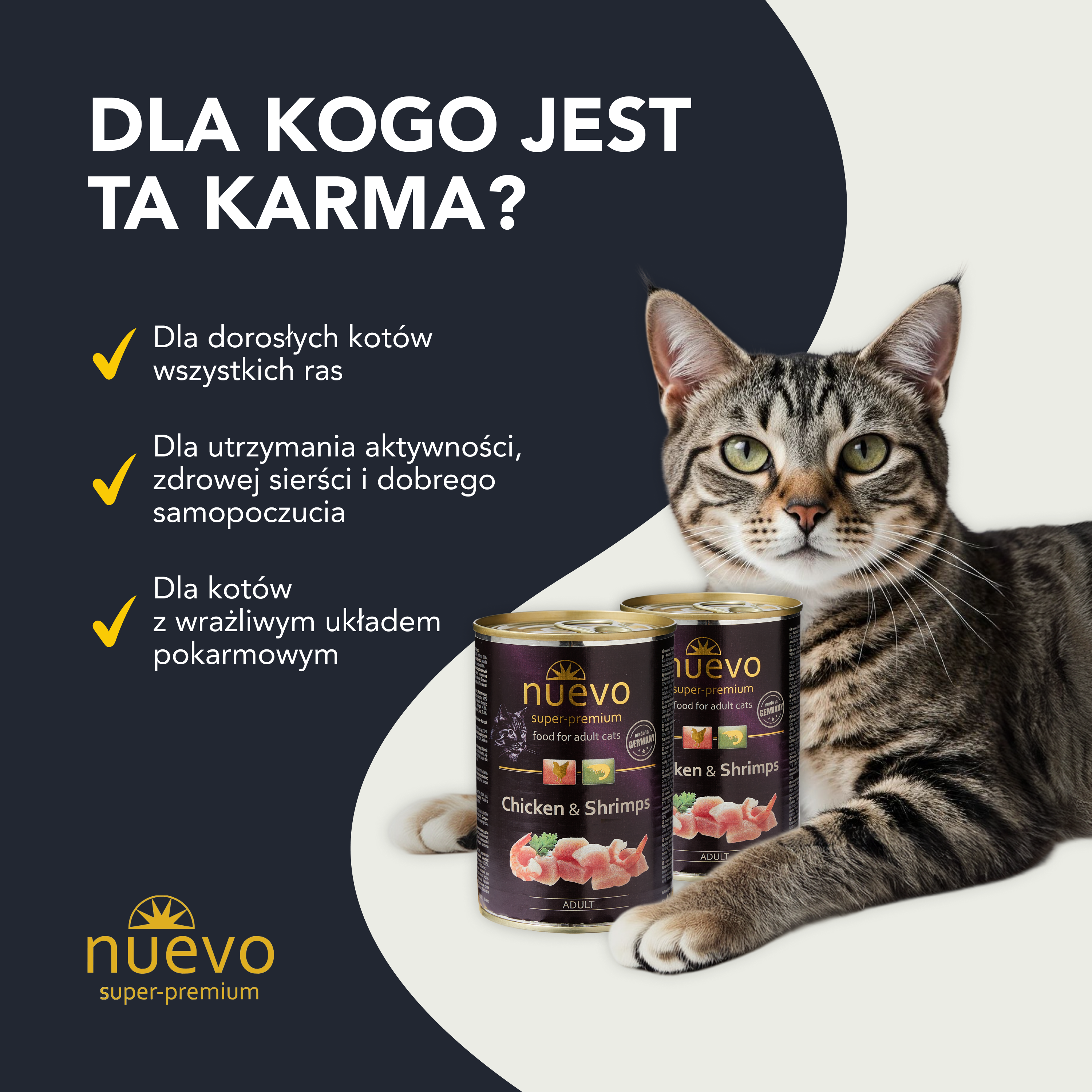 nuevo Kot puszka Kurczak Krewetki | Dorosły | 400g