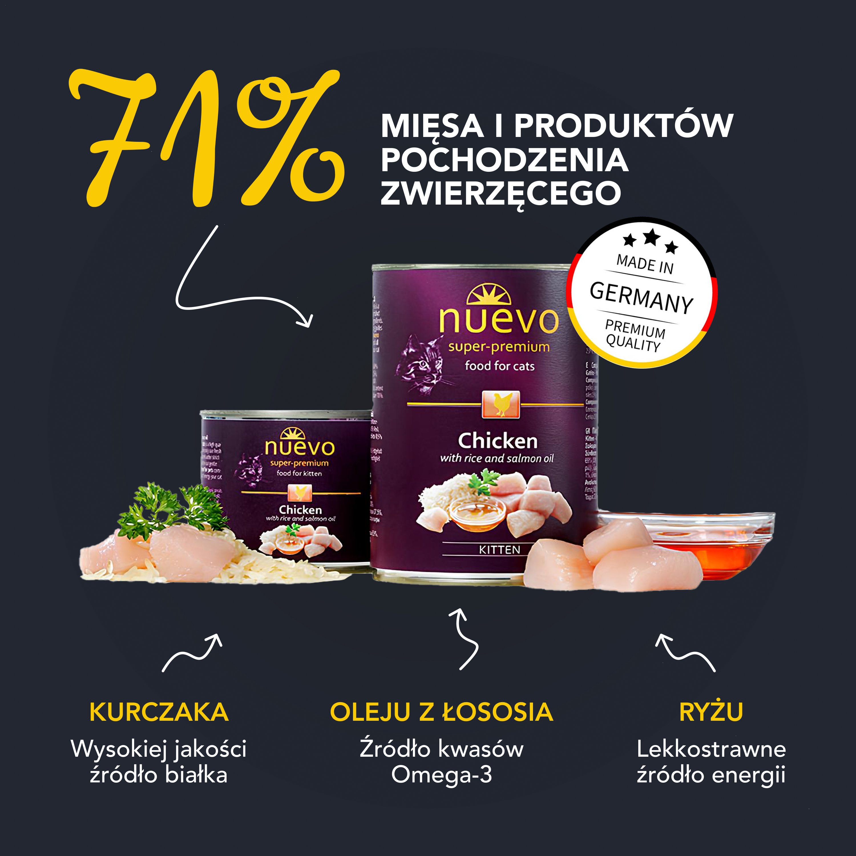 nuevo Kociak puszka Kurczak Ryż | Kitten | 200g