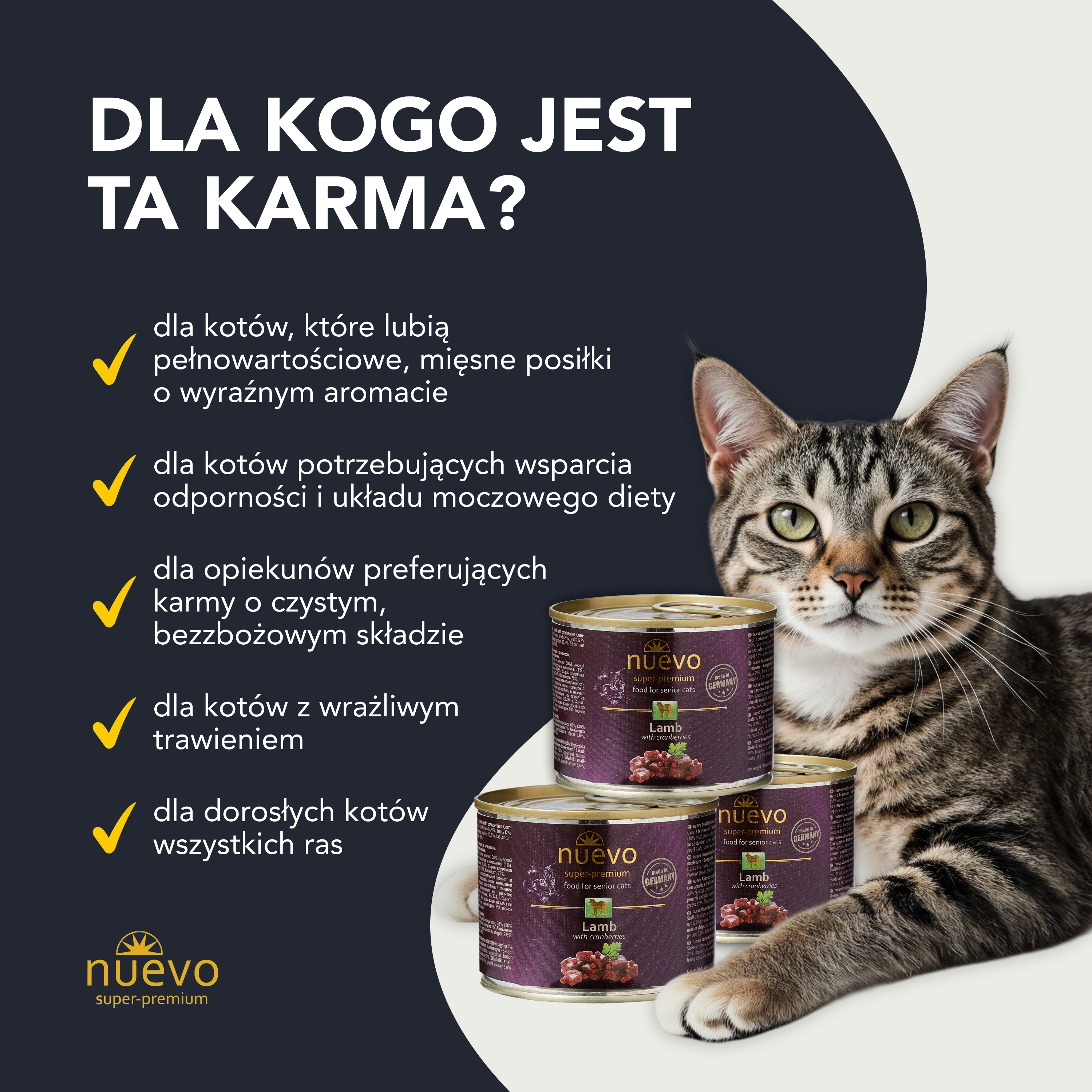 nuevo Kot puszka Jagniecina Żurawina | Senior | 200g