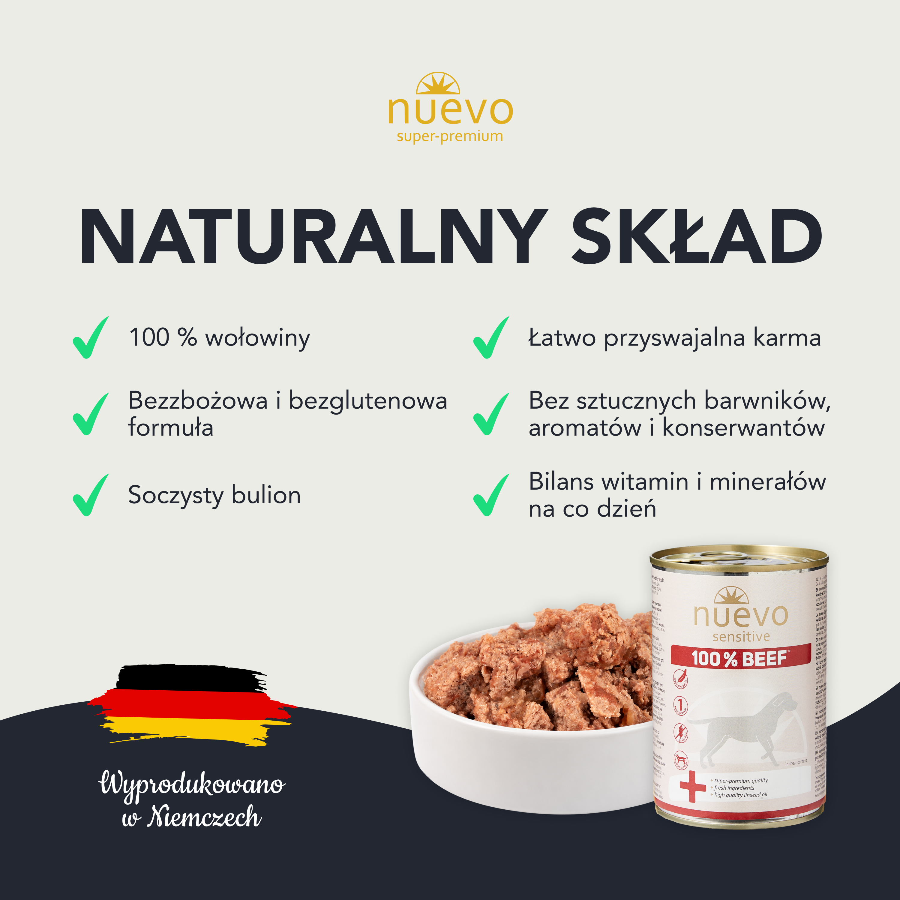 Nuevo Sensitive 100% Beef | kompletna karma da psów | 400g
