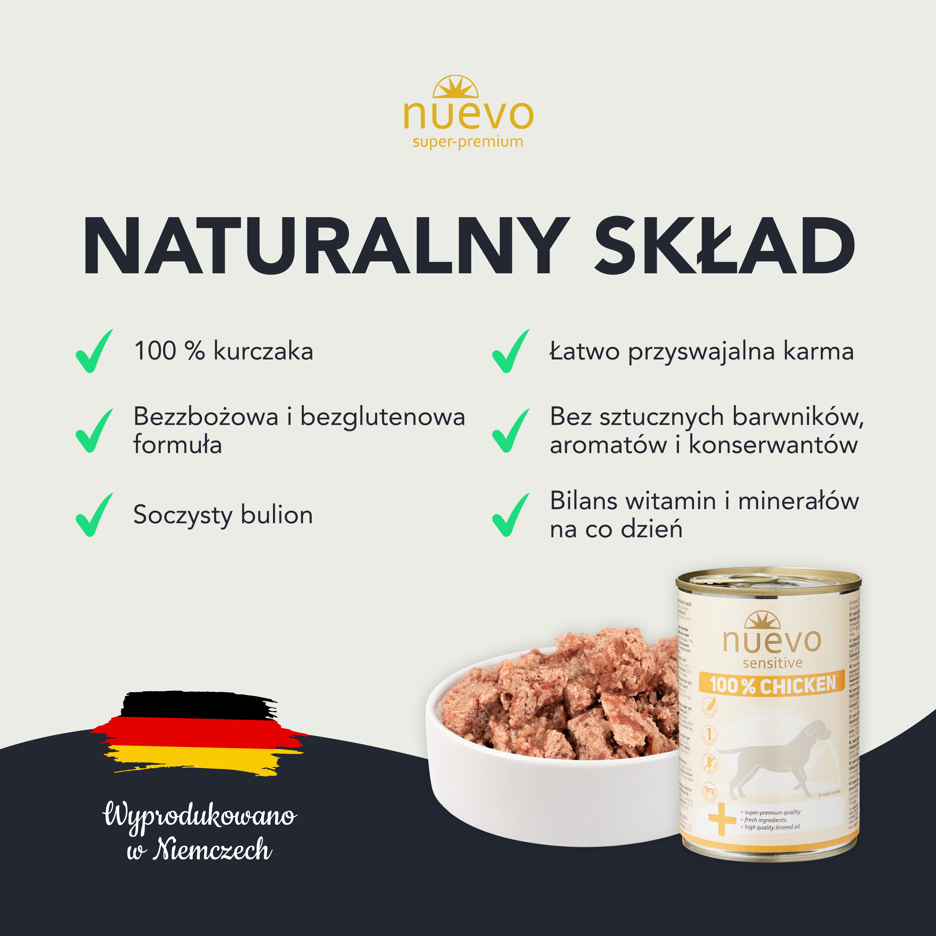 Nuevo Sensitive 100% Chicken | kompletna karma dla psów | 400g