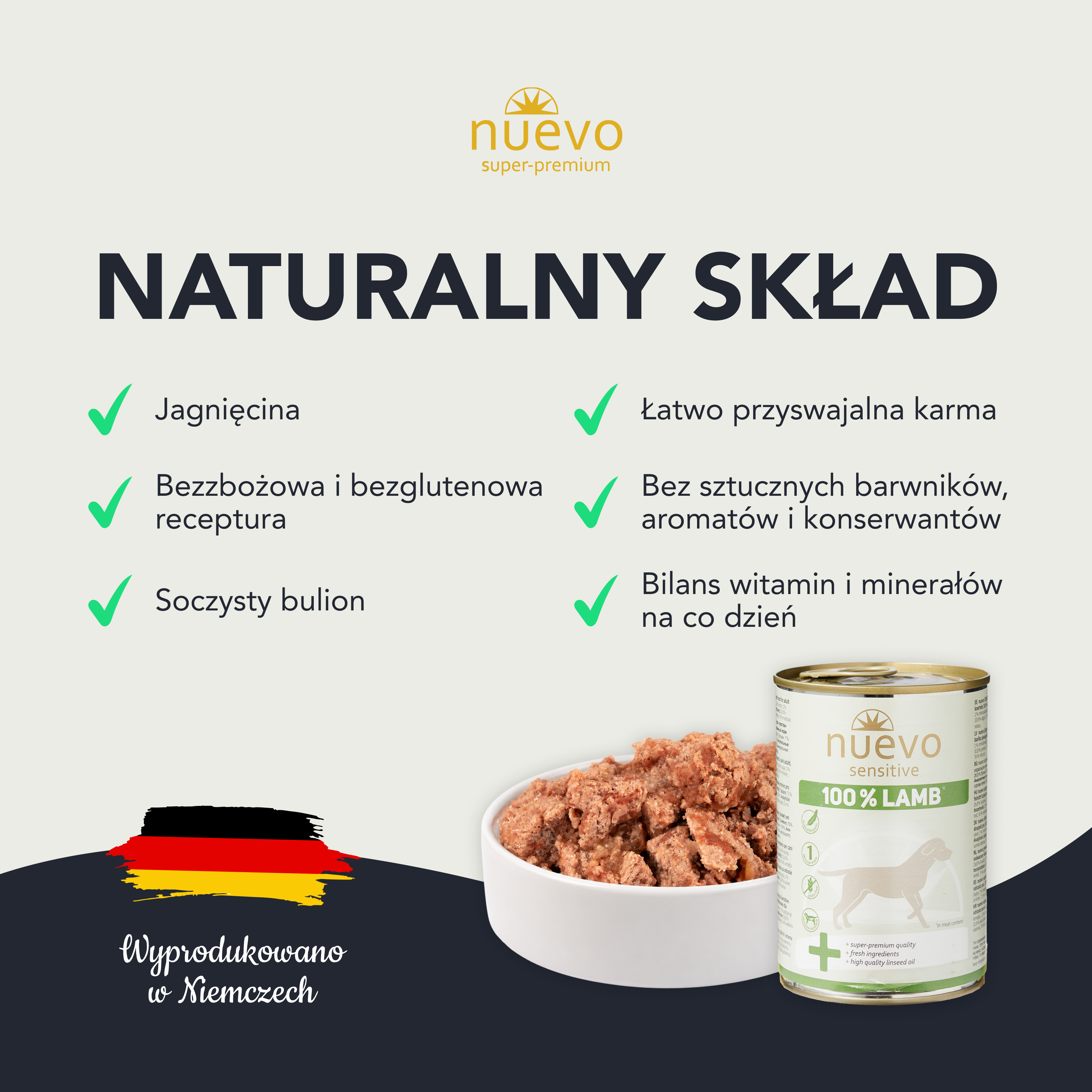 Nuevo Sensitive 100% Lamb | kompletna karma dia psów | 400g