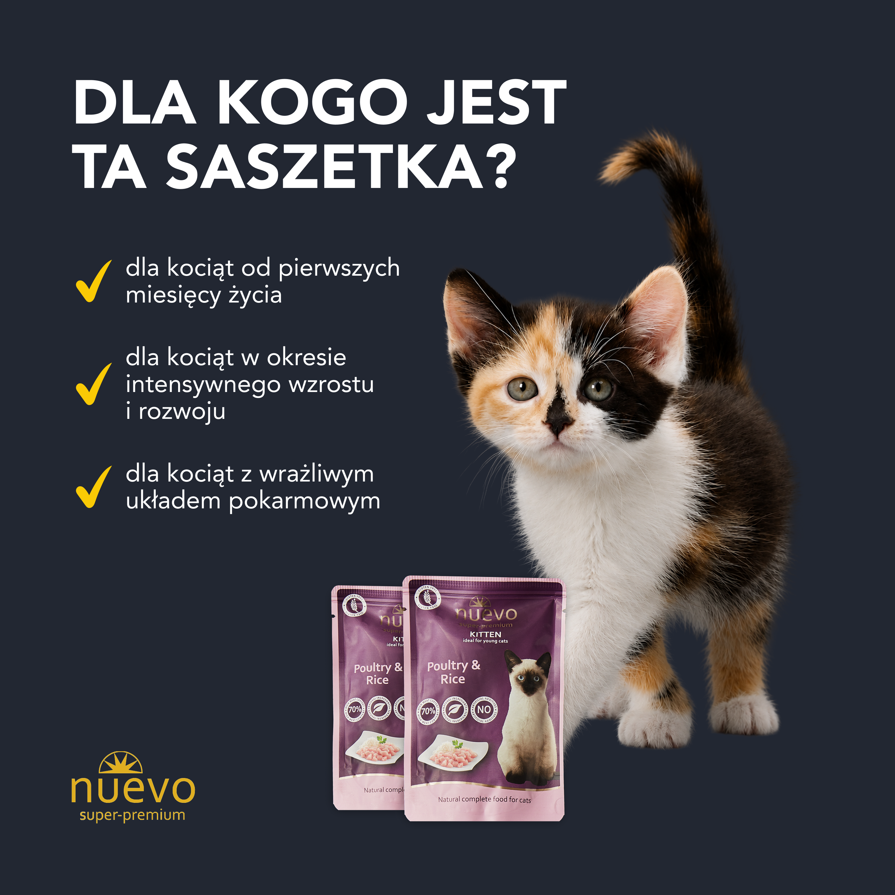 nuevo Kociak saszetka Drób Ryż | Kitten | 85g