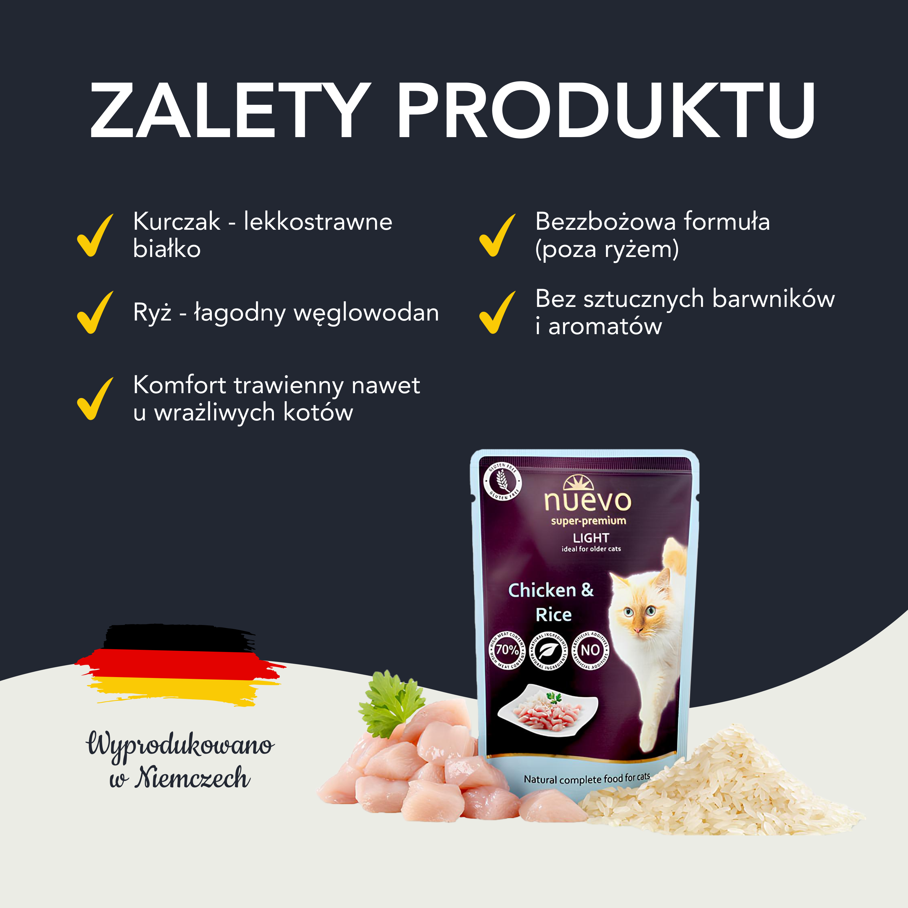 nuevo Kot saszetka Kurczak & Ryż | Light | 85g