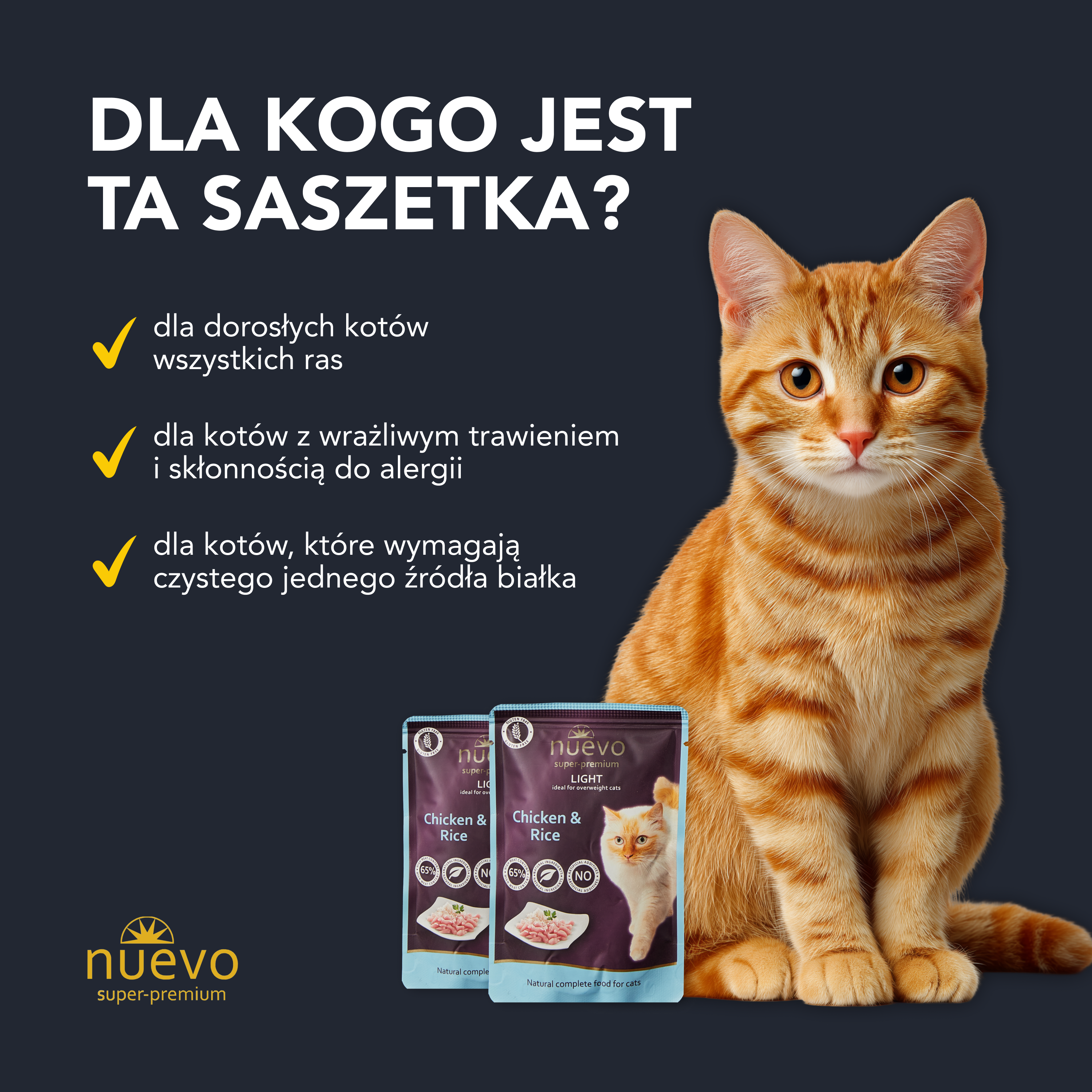 nuevo Kot saszetka Kurczak & Ryż | Light | 85g