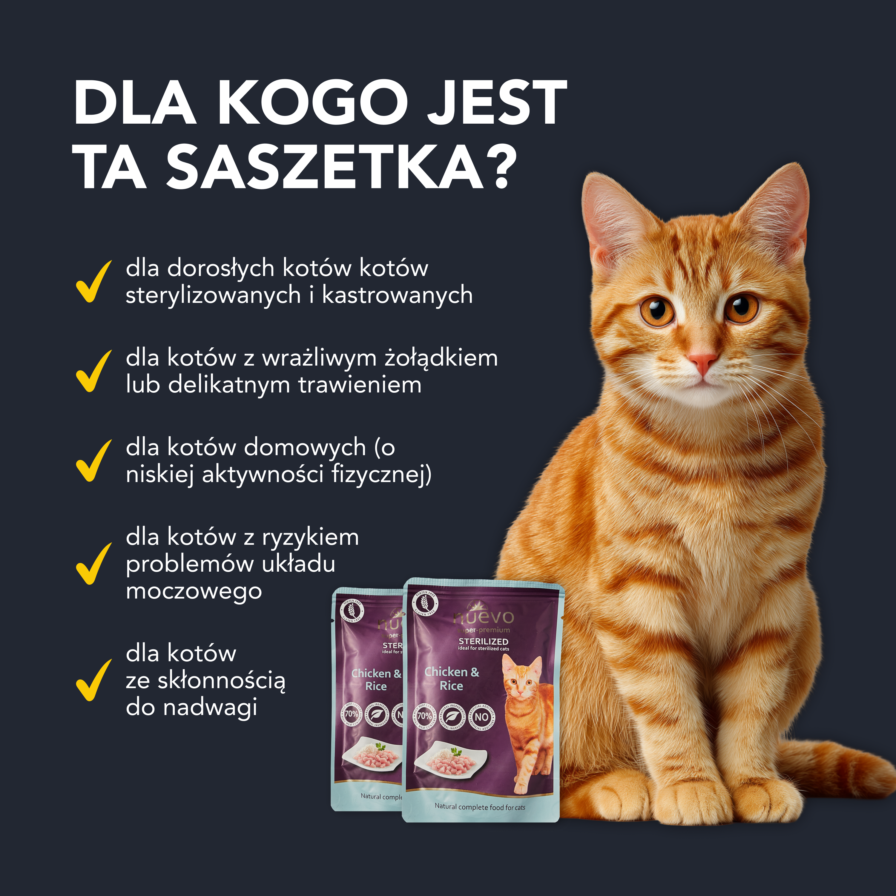 nuevo Kot saszetka Kurczak Ryż | Sterilized | 85g