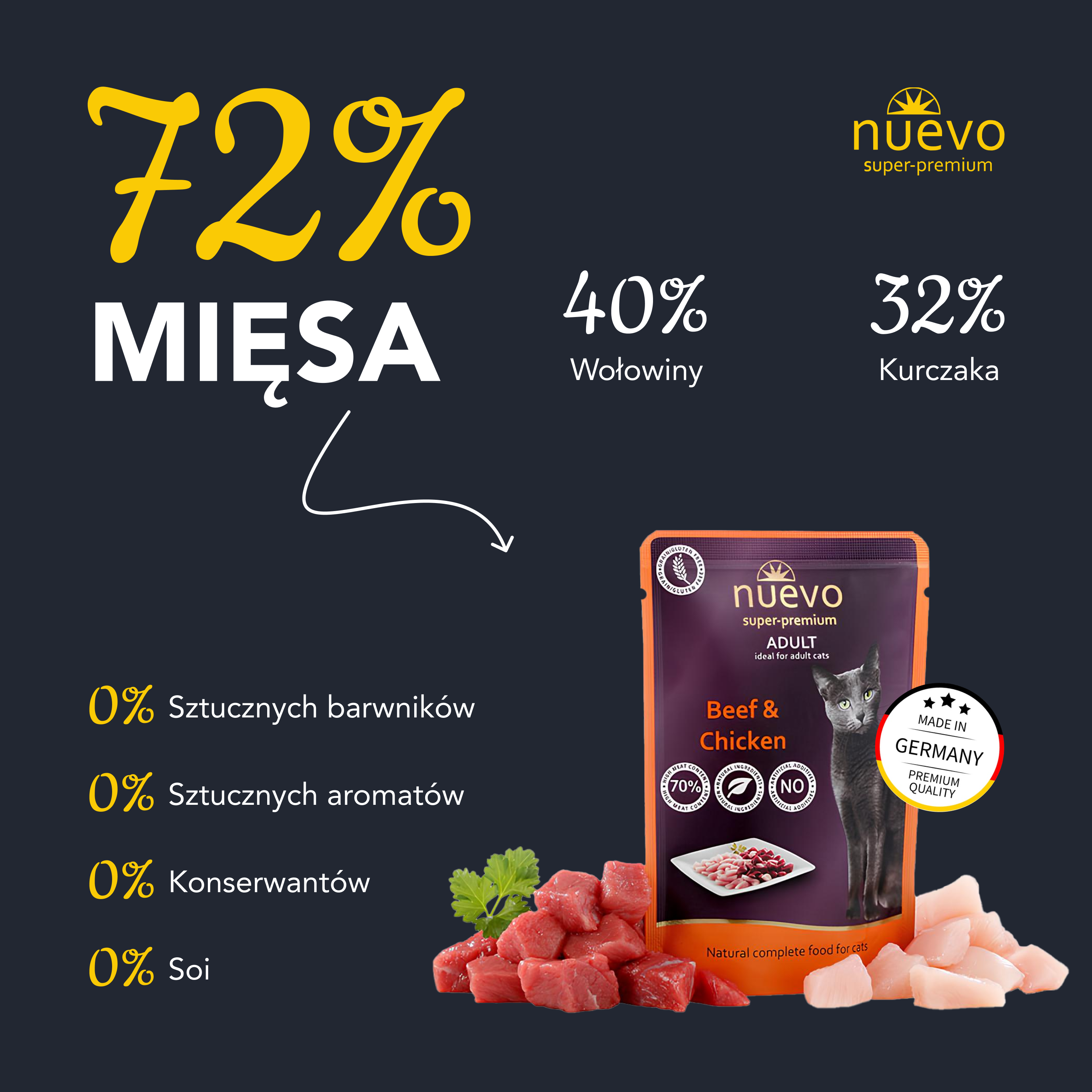 nuevo Kot saszetka Wołowina i Kurczak | Dorosły | 85g