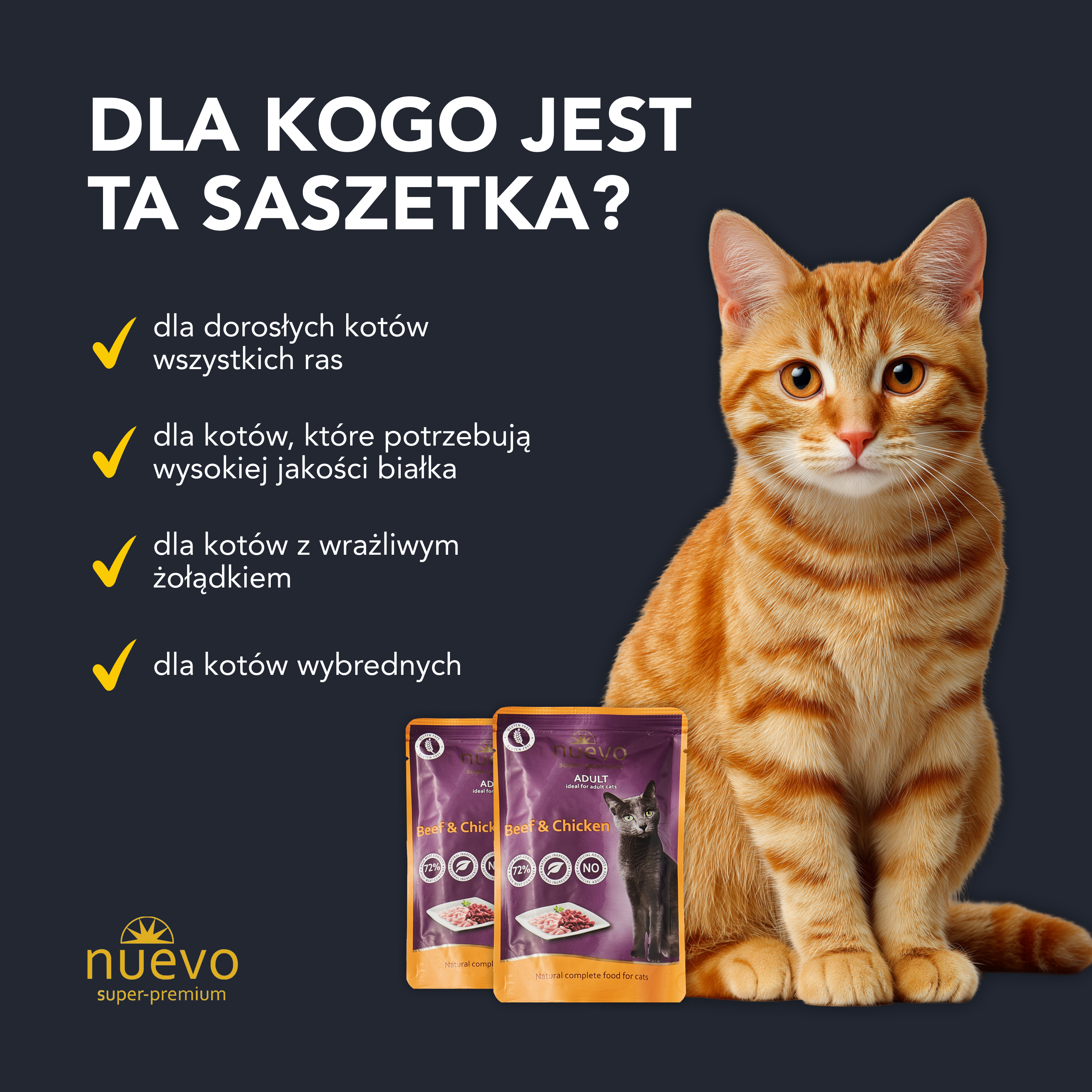 nuevo Kot saszetka Wołowina i Kurczak | Dorosły | 85g