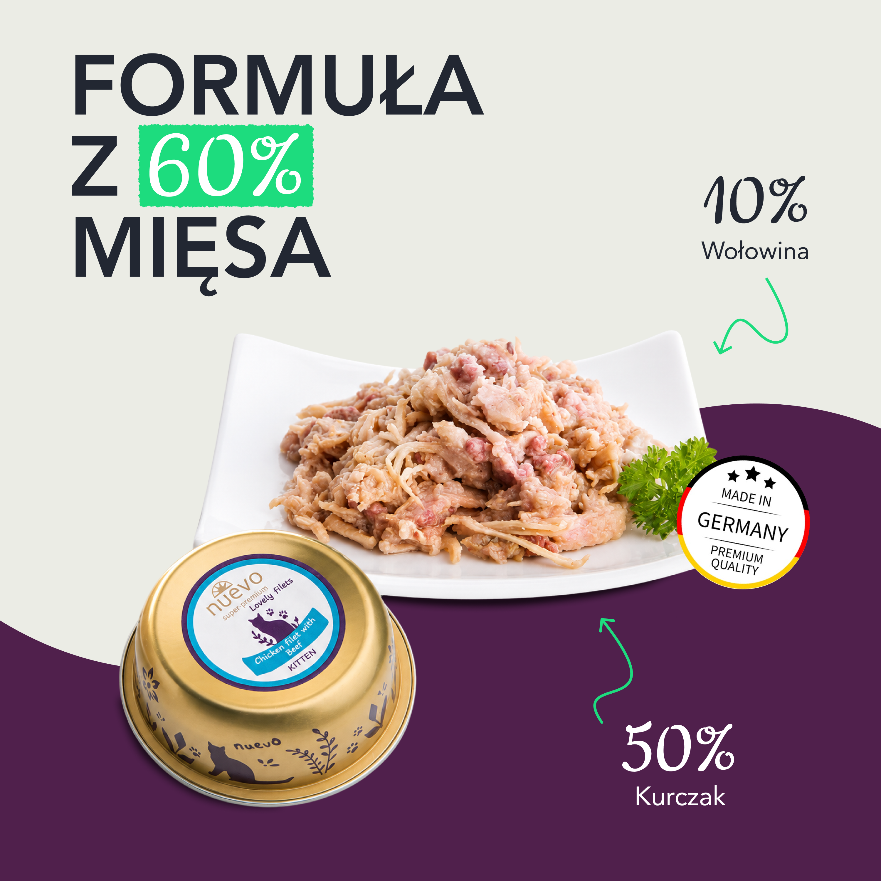 nuevo Kociak filet Kurczak Wołowina | 85g