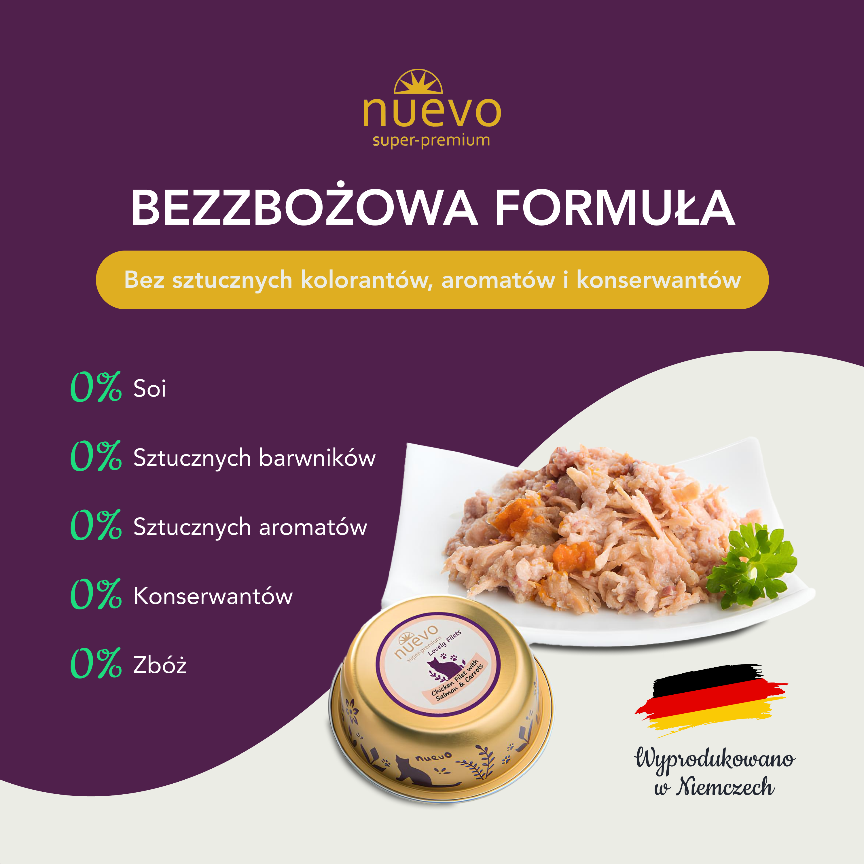 nuevo Kot filet Kurczak Łosoś Marchewka | 85g